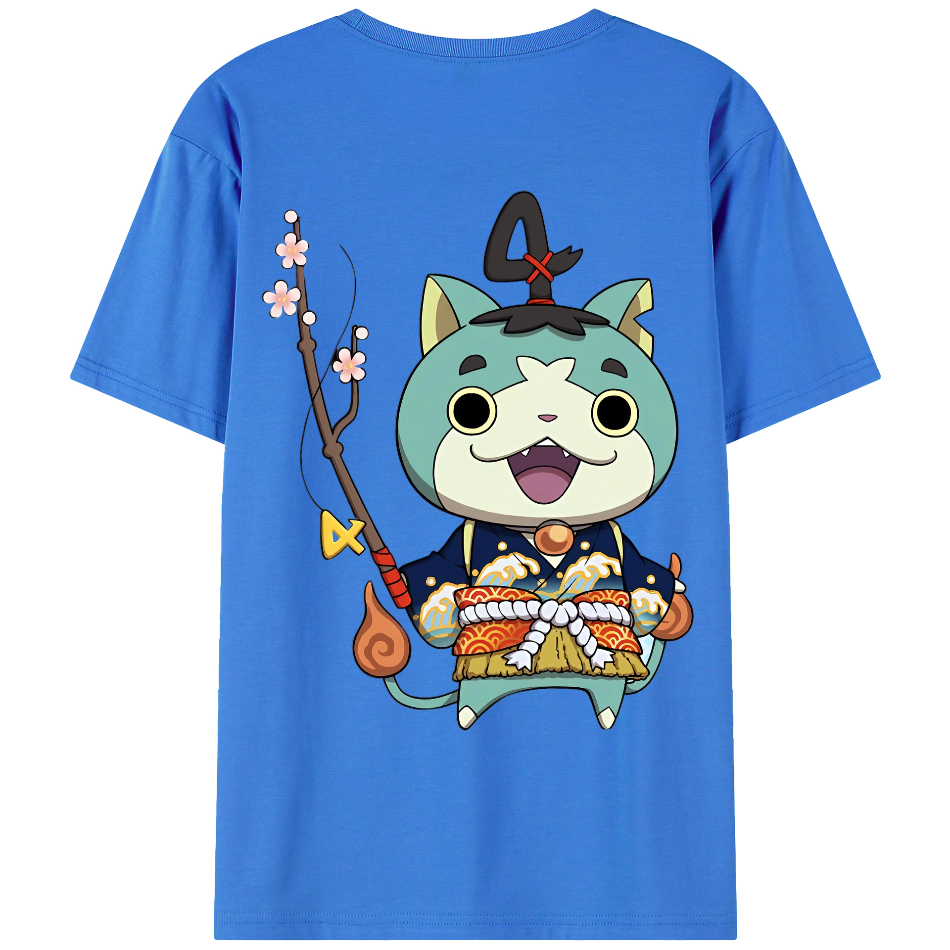 （画像用） 妖怪ウォッチ Yo-kai Watch 綿100％ メンズ半袖Tシャツ（バックプリント） 通気性
