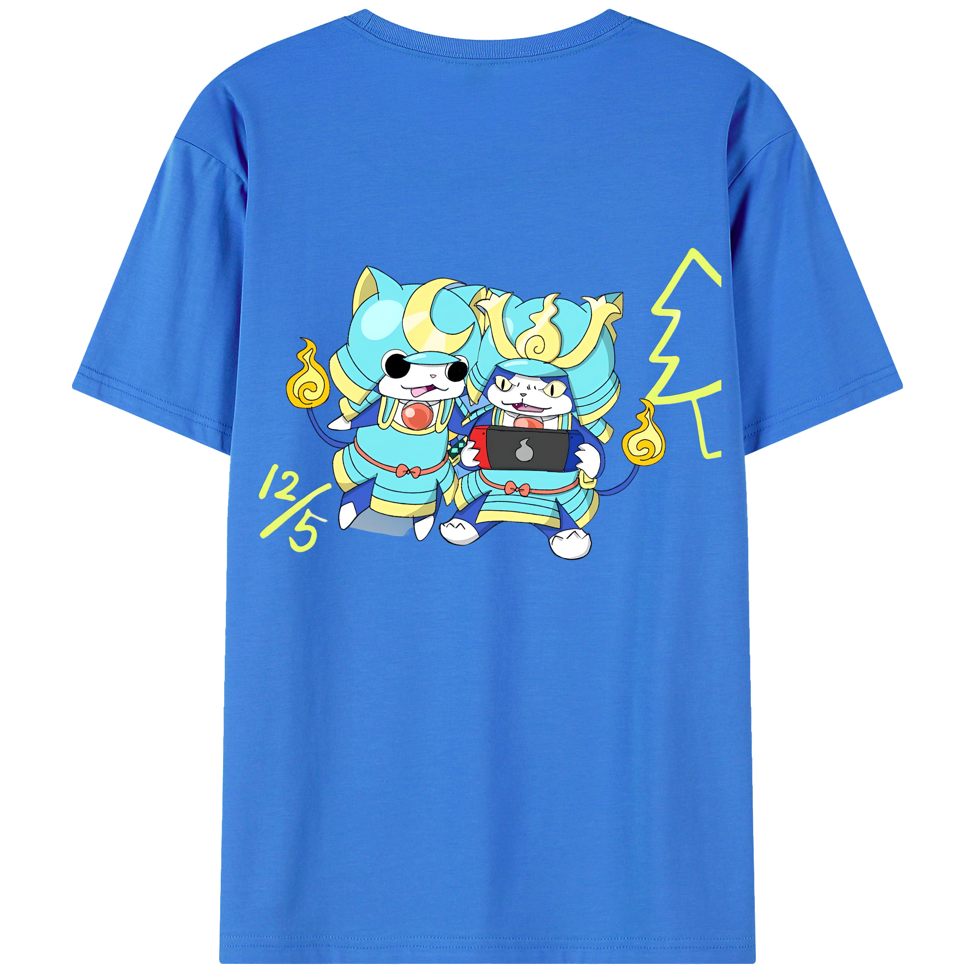 （画像用） 妖怪ウォッチ Yo-kai Watch 綿100％ メンズ半袖Tシャツ（バックプリント） 通気性