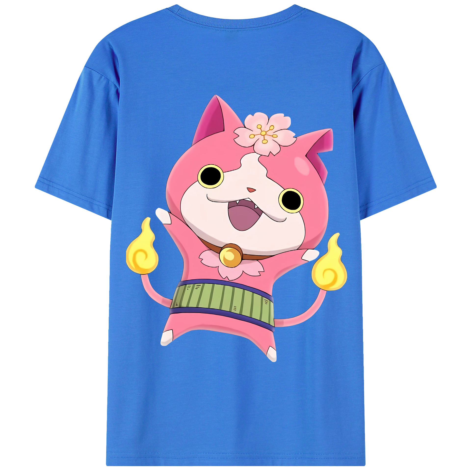 （画像用） 妖怪ウォッチ Yo-kai Watch 綿100％ メンズ半袖Tシャツ（バックプリント） 通気性