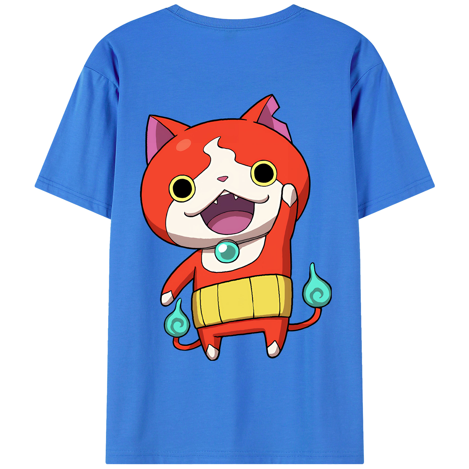 （画像用） 妖怪ウォッチ Yo-kai Watch 綿100％ メンズ半袖Tシャツ（バックプリント） 通気性