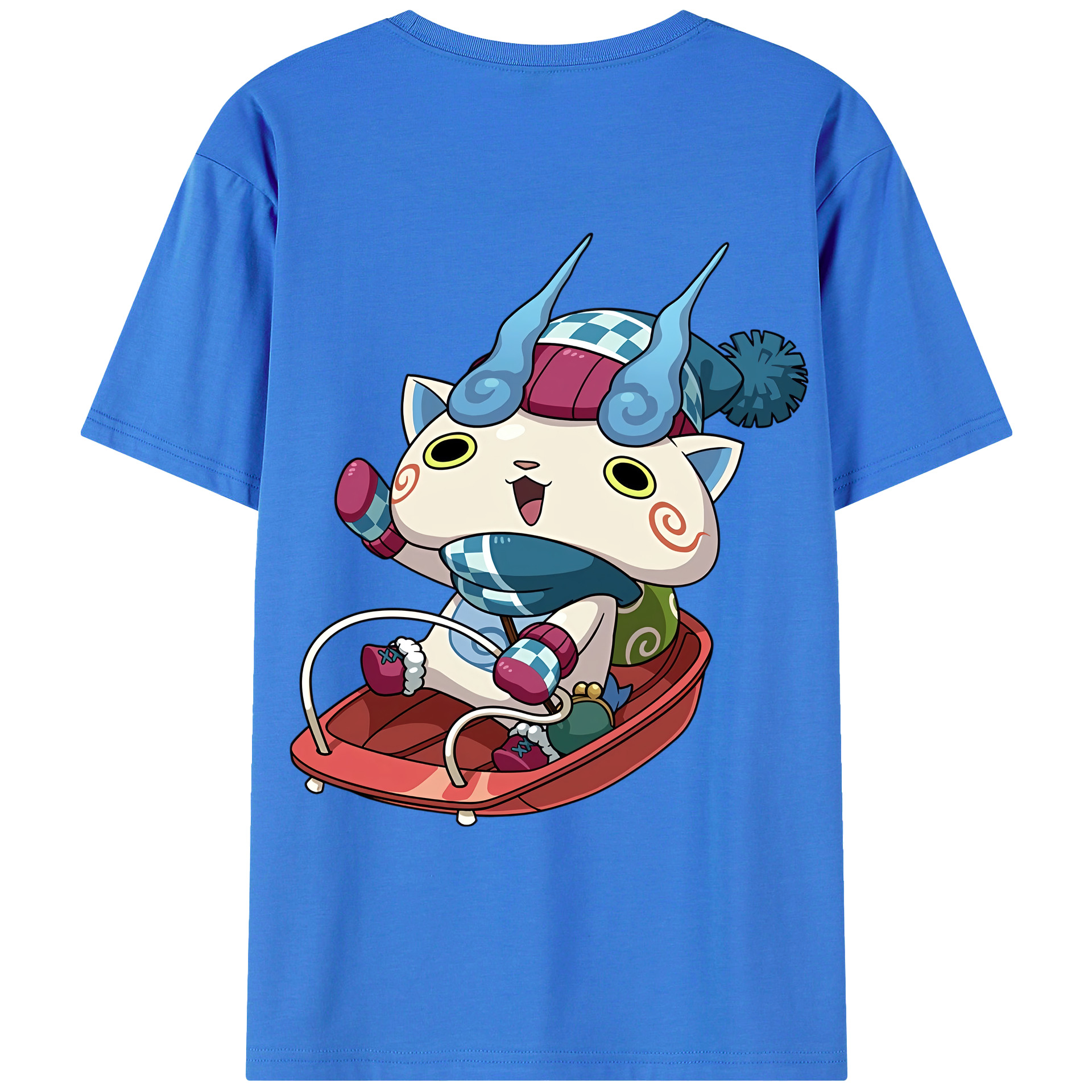 （画像用） 妖怪ウォッチ Yo-kai Watch 綿100％ メンズ半袖Tシャツ（バックプリント） 通気性