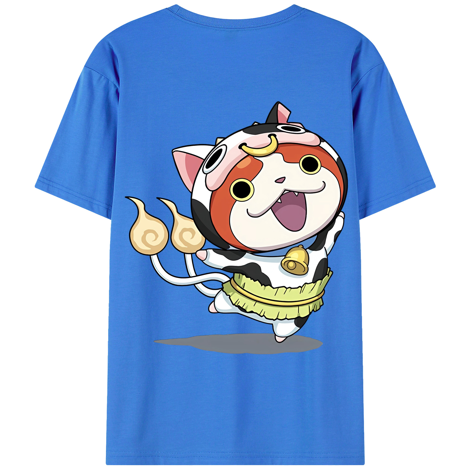 （画像用） 妖怪ウォッチ Yo-kai Watch 綿100％ メンズ半袖Tシャツ（バックプリント） 通気性