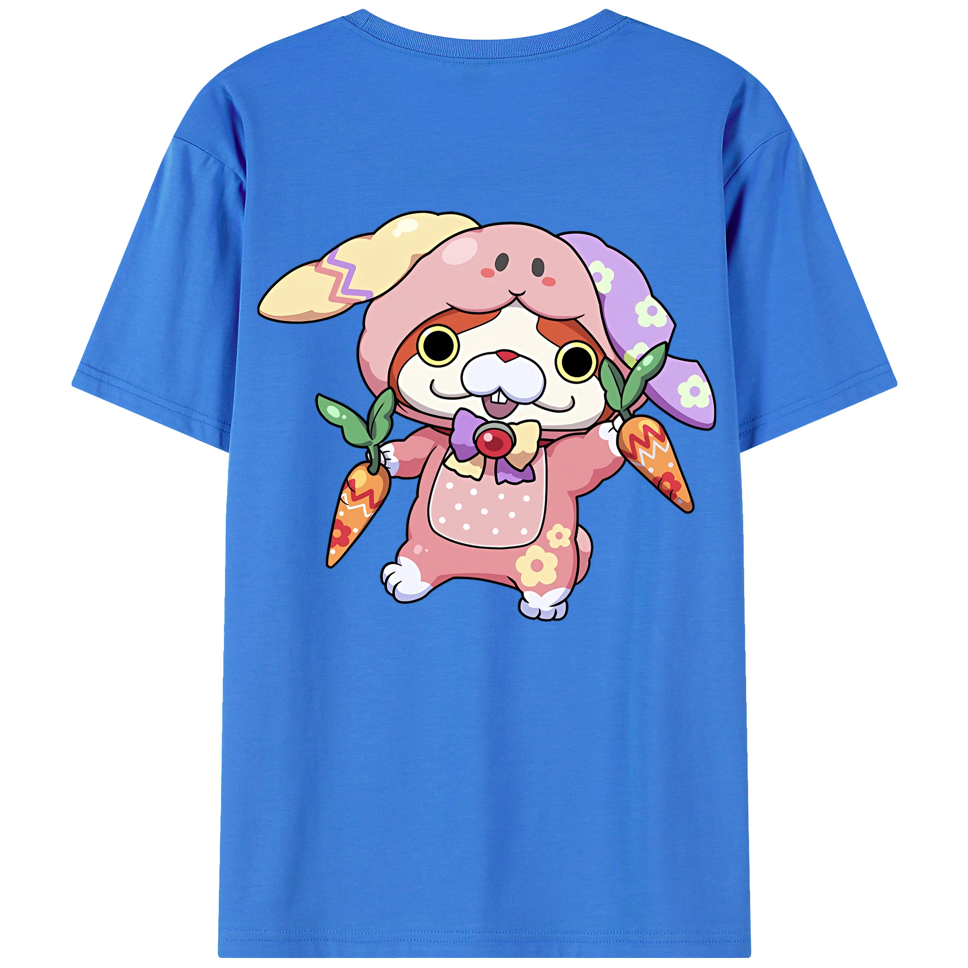 （画像用） 妖怪ウォッチ Yo-kai Watch 綿100％ メンズ半袖Tシャツ（バックプリント） 通気性
