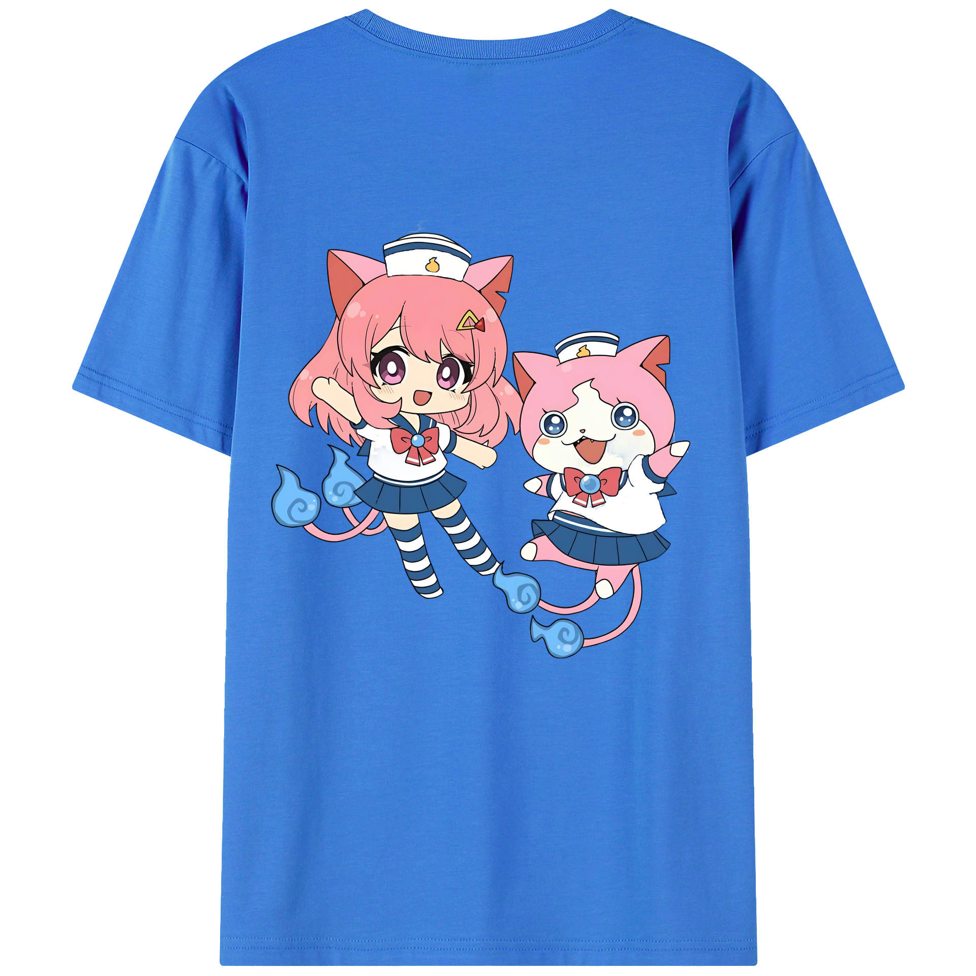 （画像用） 妖怪ウォッチ Yo-kai Watch 綿100％ メンズ半袖Tシャツ（バックプリント） 通気性