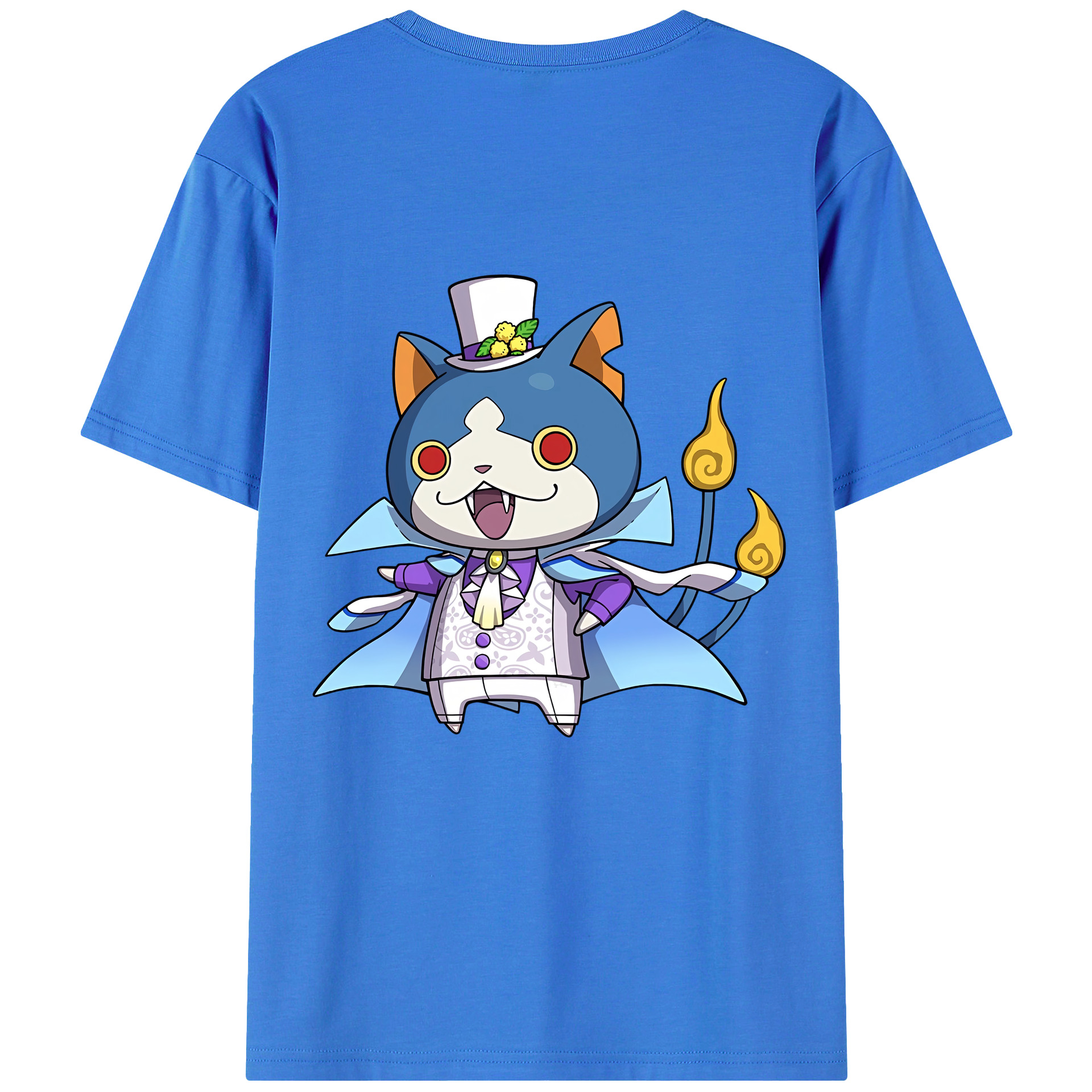 （画像用） 妖怪ウォッチ Yo-kai Watch 綿100％ メンズ半袖Tシャツ（バックプリント） 通気性