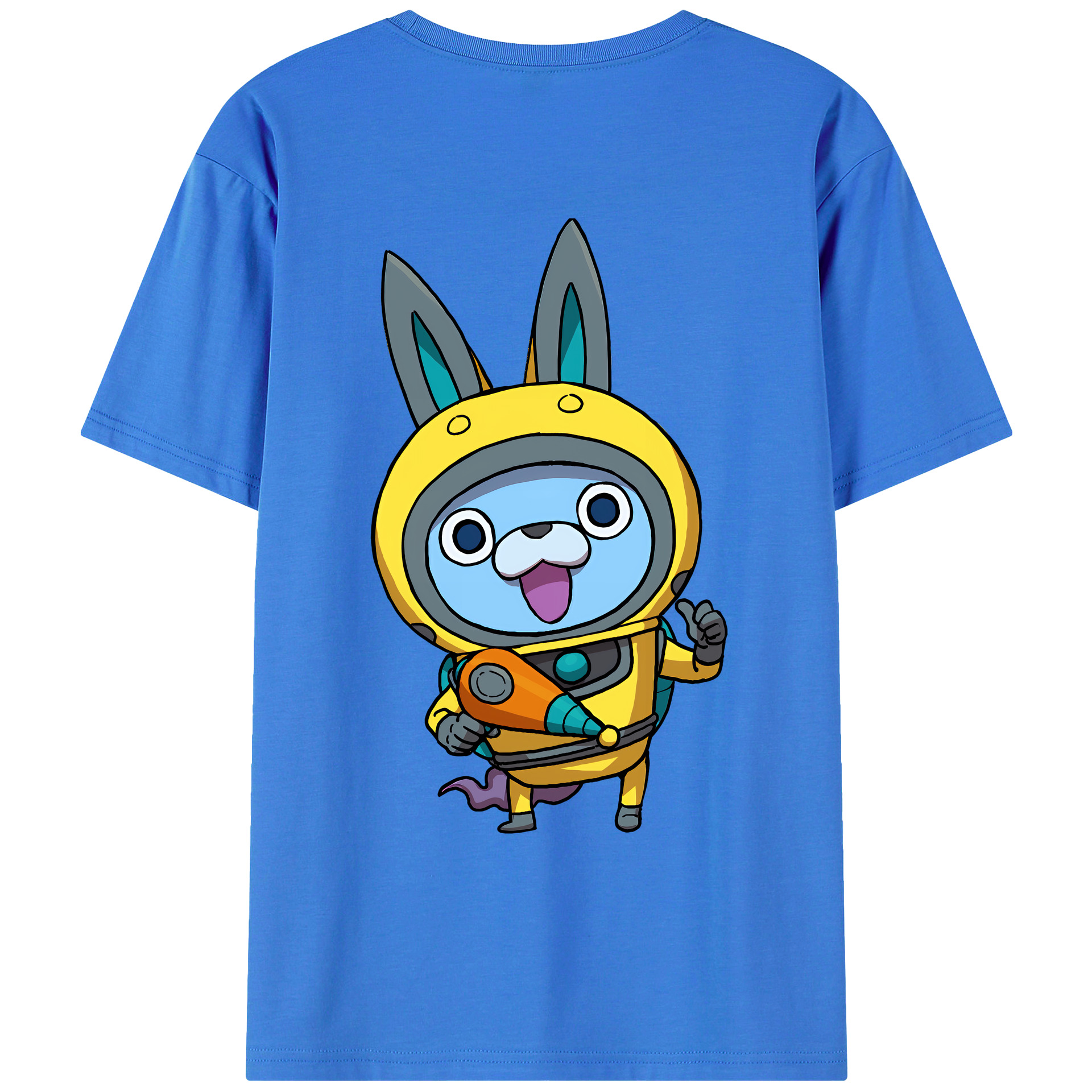 （画像用） 妖怪ウォッチ Yo-kai Watch 綿100％ メンズ半袖Tシャツ（バックプリント） 通気性