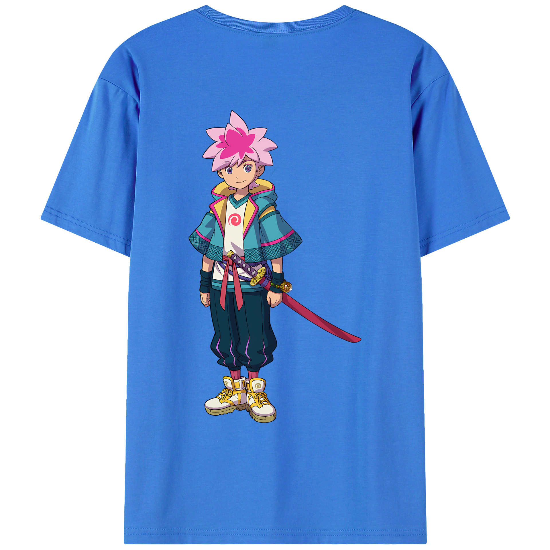 （画像用） 妖怪ウォッチ Yo-kai Watch 綿100％ メンズ半袖Tシャツ（バックプリント） 通気性