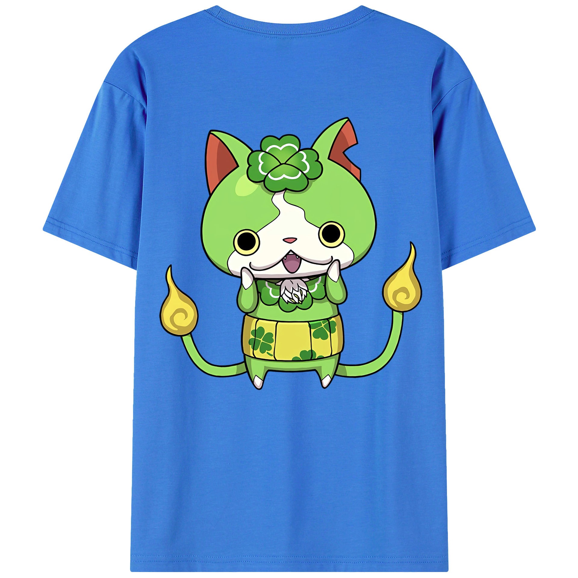 （画像用） 妖怪ウォッチ Yo-kai Watch 綿100％ メンズ半袖Tシャツ（バックプリント） 通気性