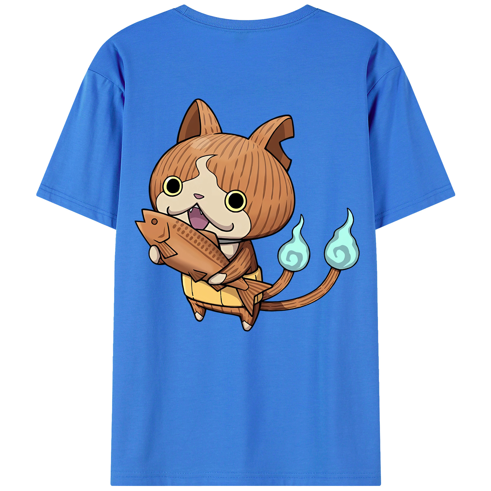 （画像用） 妖怪ウォッチ Yo-kai Watch 綿100％ メンズ半袖Tシャツ（バックプリント） 通気性