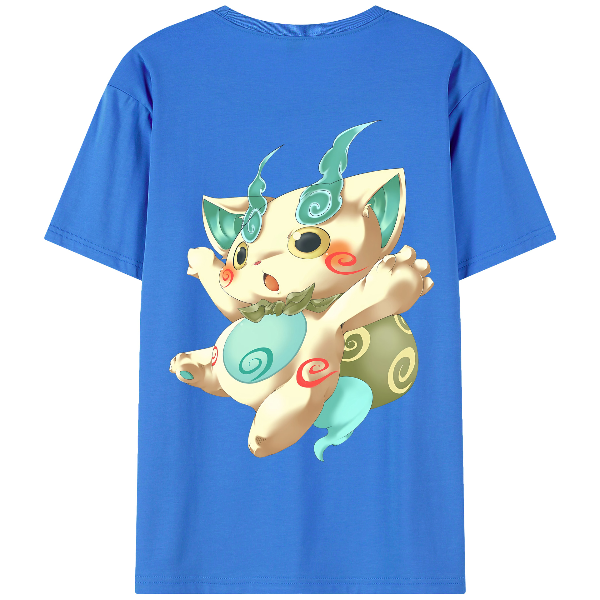 （画像用） 妖怪ウォッチ Yo-kai Watch 綿100％ メンズ半袖Tシャツ（バックプリント） 通気性