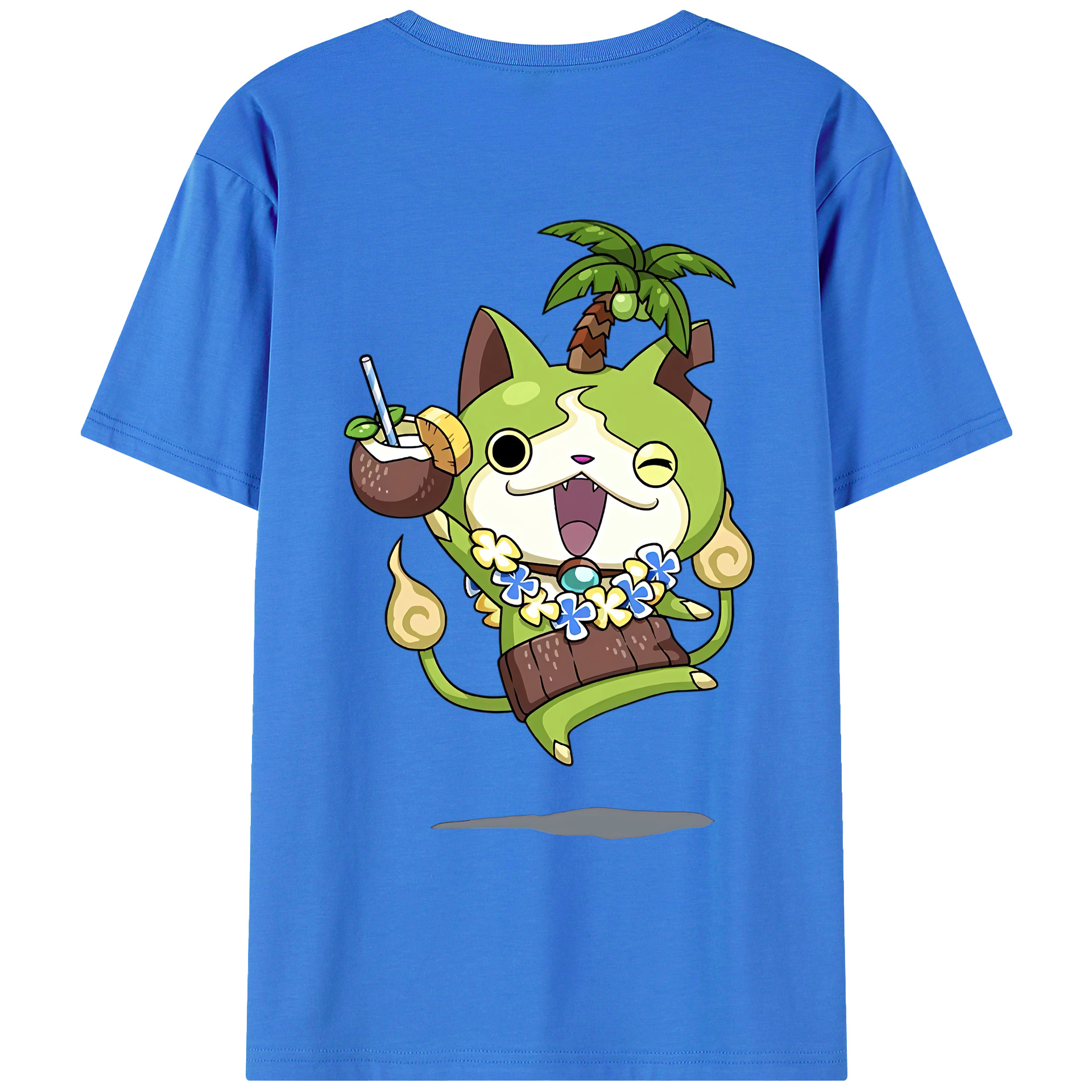 （画像用） 妖怪ウォッチ Yo-kai Watch 綿100％ メンズ半袖Tシャツ（バックプリント） 通気性