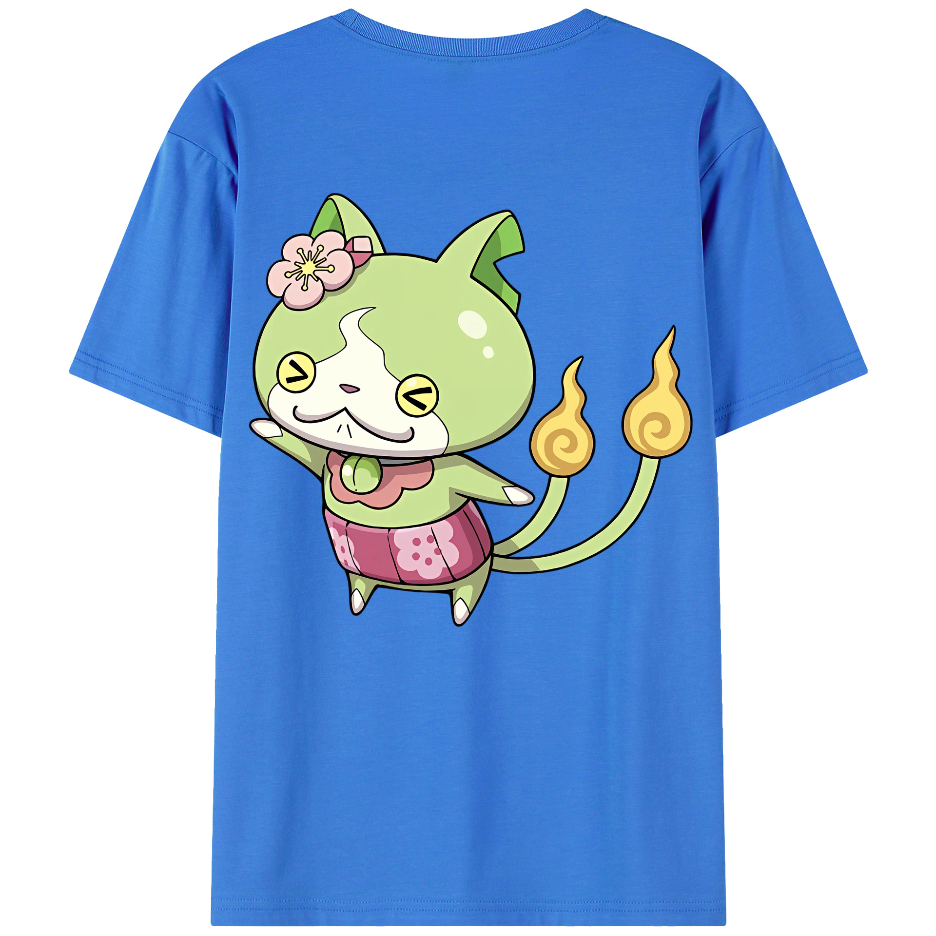 （画像用） 妖怪ウォッチ Yo-kai Watch 綿100％ メンズ半袖Tシャツ（バックプリント） 通気性