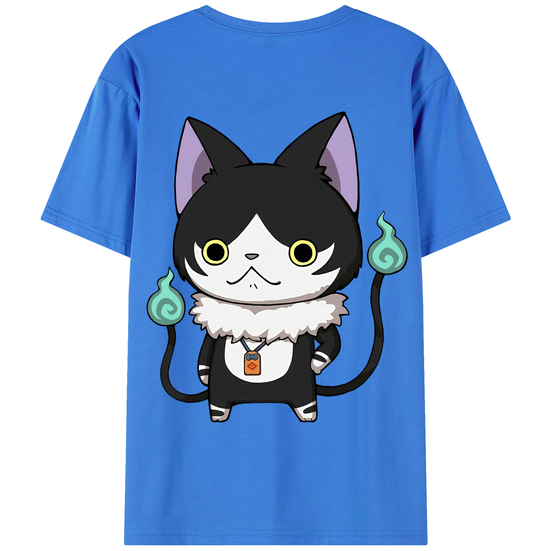 （画像用） 妖怪ウォッチ Yo-kai Watch 綿100％ メンズ半袖Tシャツ（バックプリント） 通気性