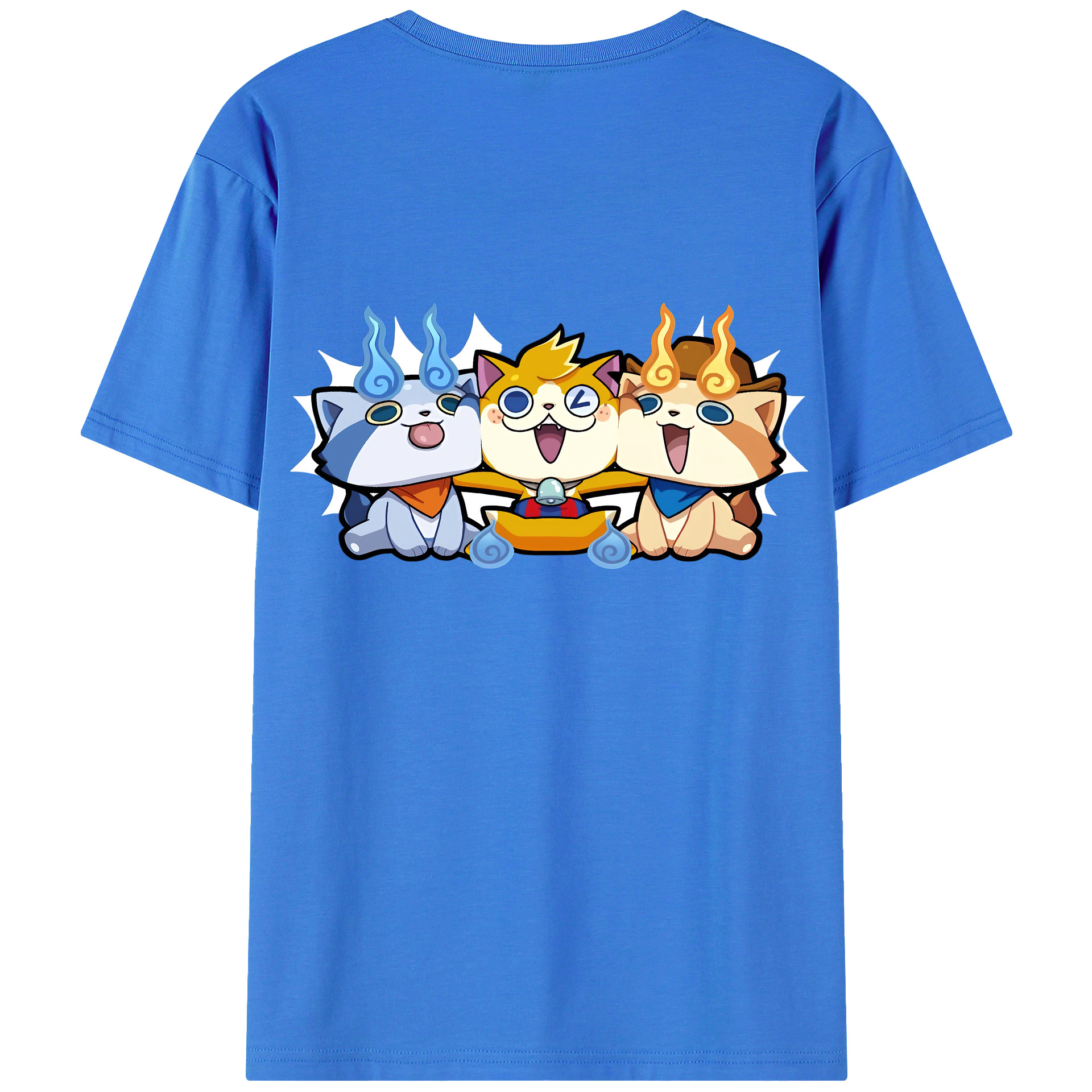 （画像用） 妖怪ウォッチ Yo-kai Watch 綿100％ メンズ半袖Tシャツ（バックプリント） 通気性