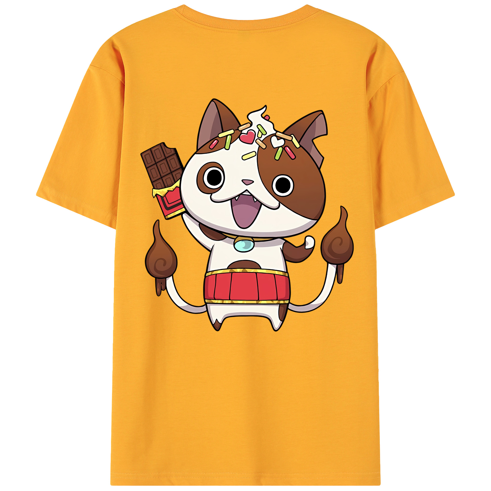 （画像用） 妖怪ウォッチ Yo-kai Watch 綿100％ メンズ半袖Tシャツ（バックプリント） 通気性
