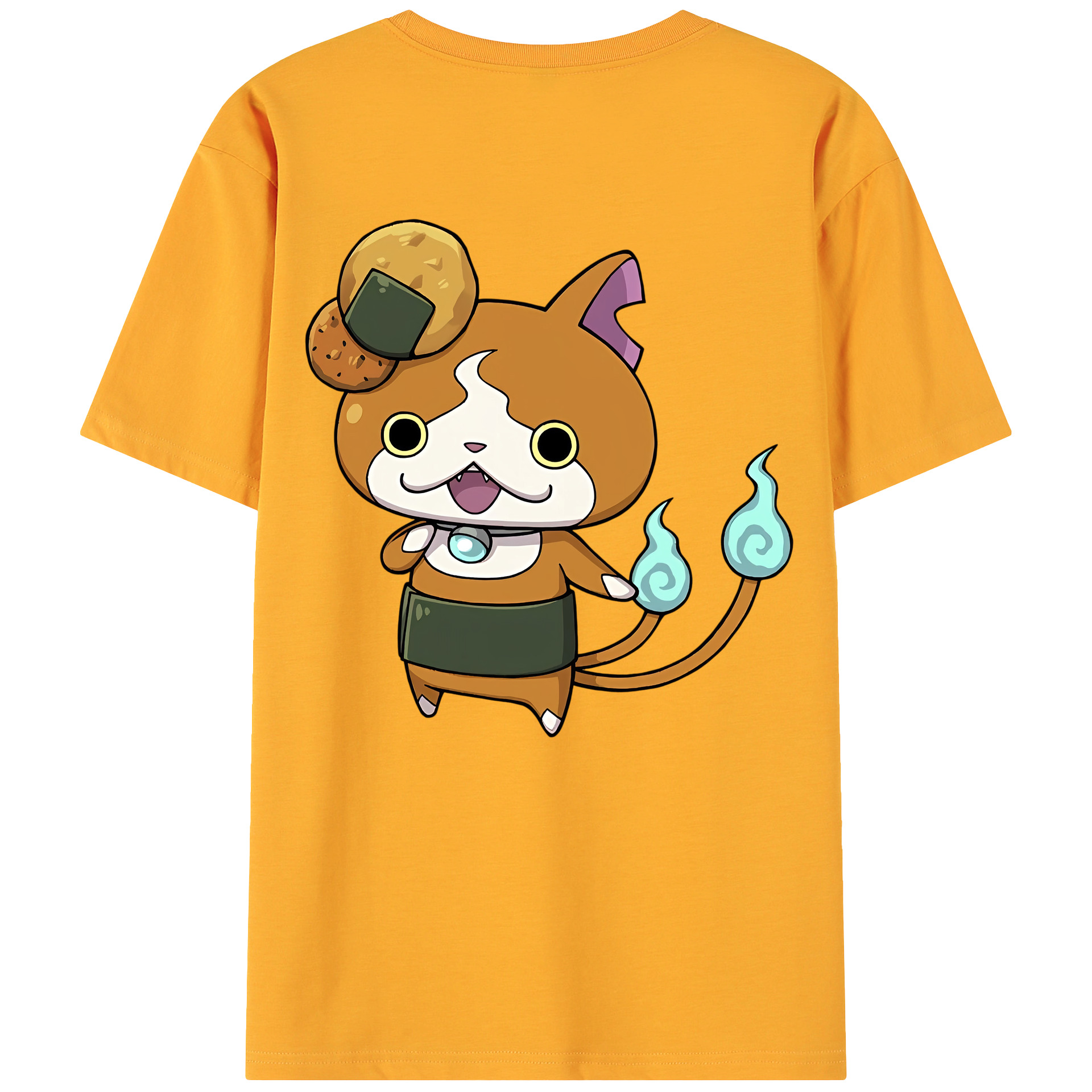 （画像用） 妖怪ウォッチ Yo-kai Watch 綿100％ メンズ半袖Tシャツ（バックプリント） 通気性