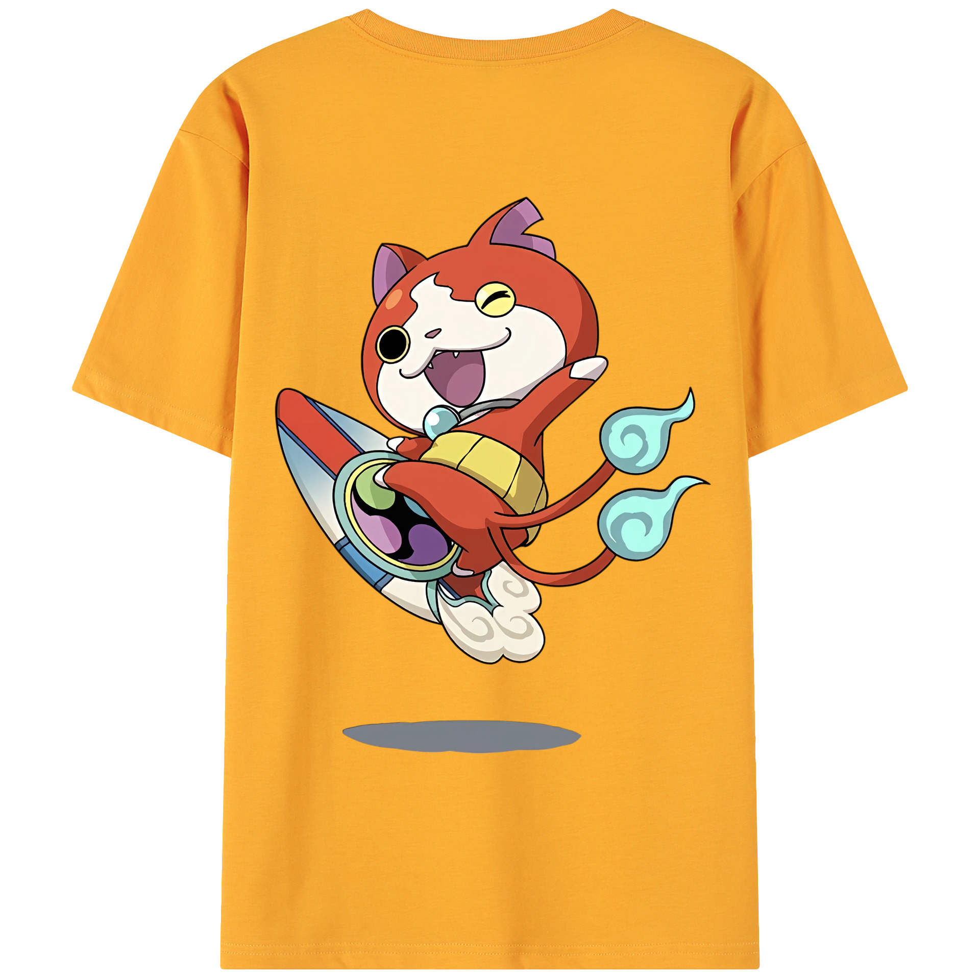 （画像用） 妖怪ウォッチ Yo-kai Watch 綿100％ メンズ半袖Tシャツ（バックプリント） 通気性