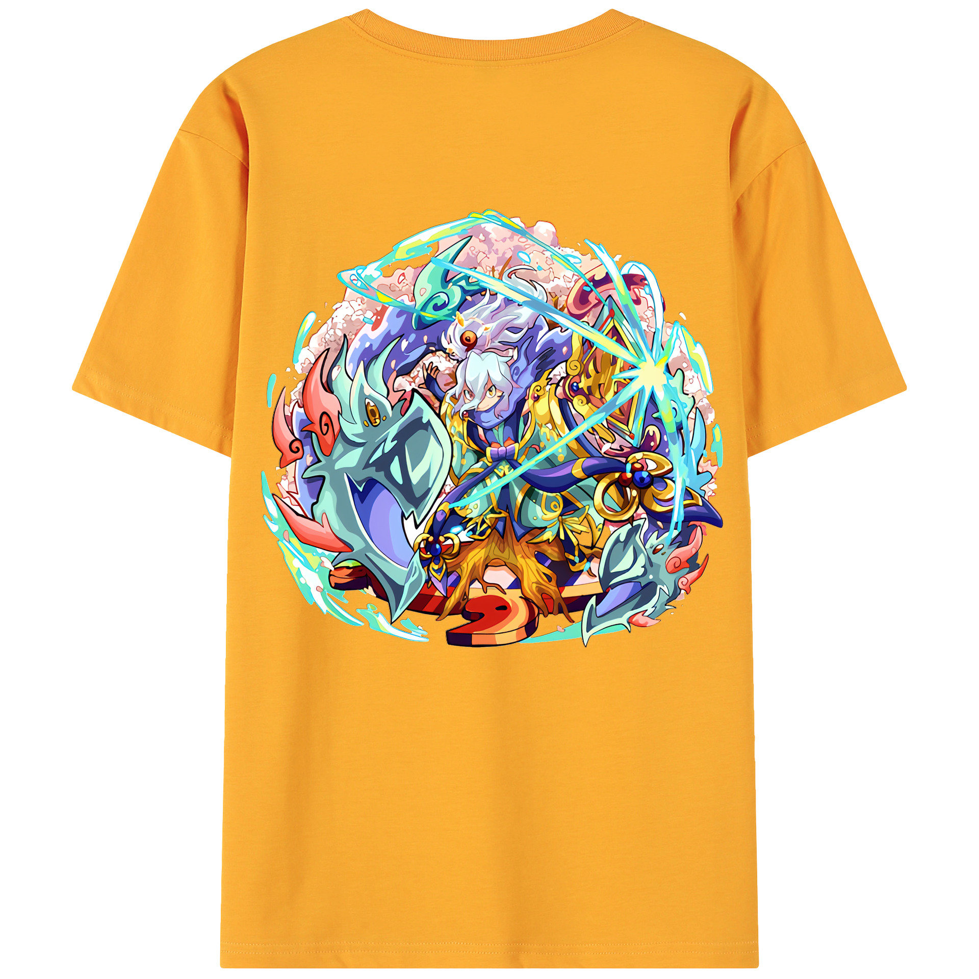 （画像用） 妖怪ウォッチ Yo-kai Watch 綿100％ メンズ半袖Tシャツ（バックプリント） 通気性