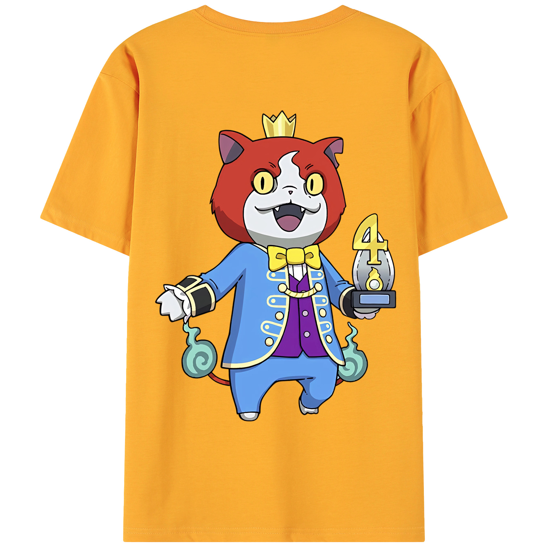 （画像用） 妖怪ウォッチ Yo-kai Watch 綿100％ メンズ半袖Tシャツ（バックプリント） 通気性