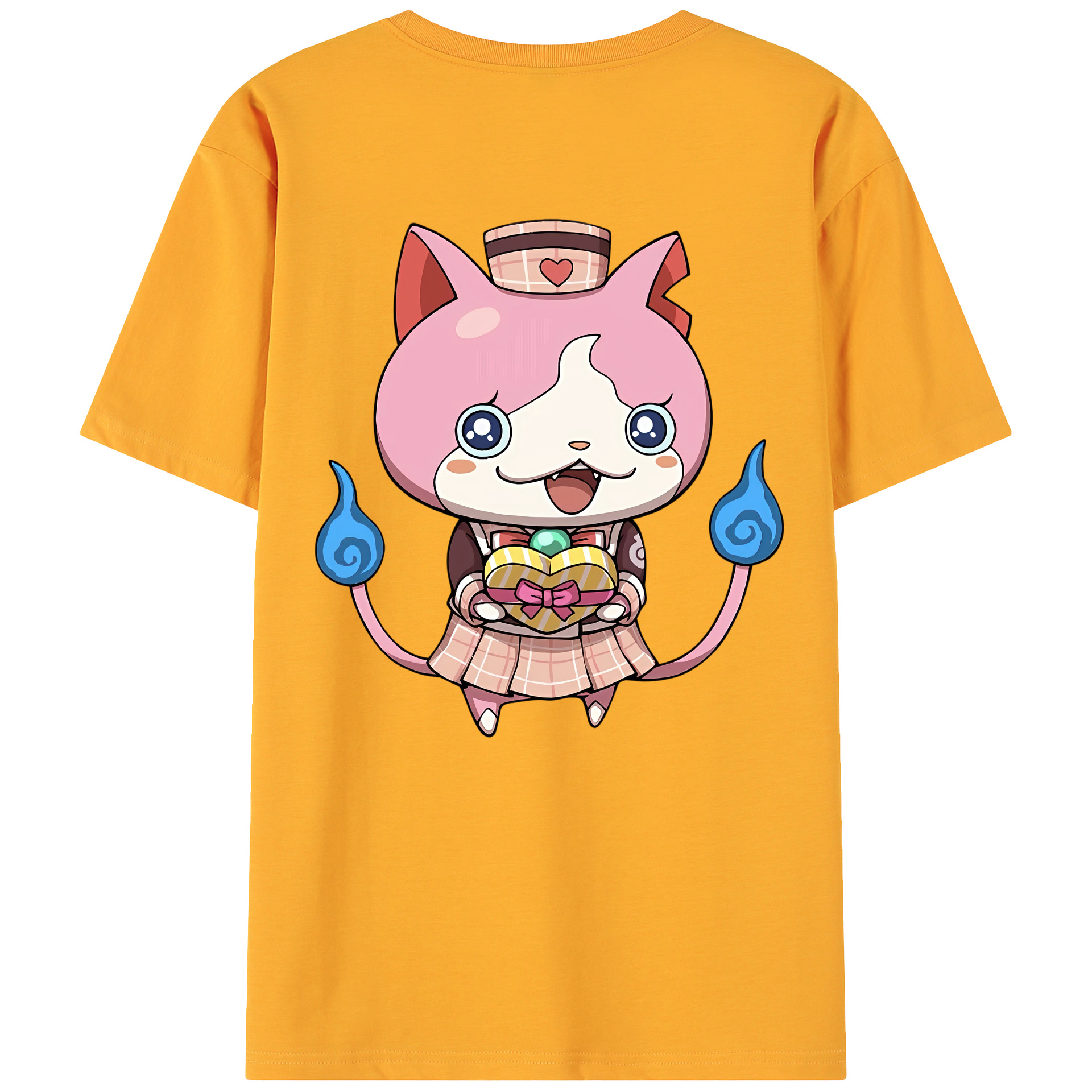（画像用） 妖怪ウォッチ Yo-kai Watch 綿100％ メンズ半袖Tシャツ（バックプリント） 通気性
