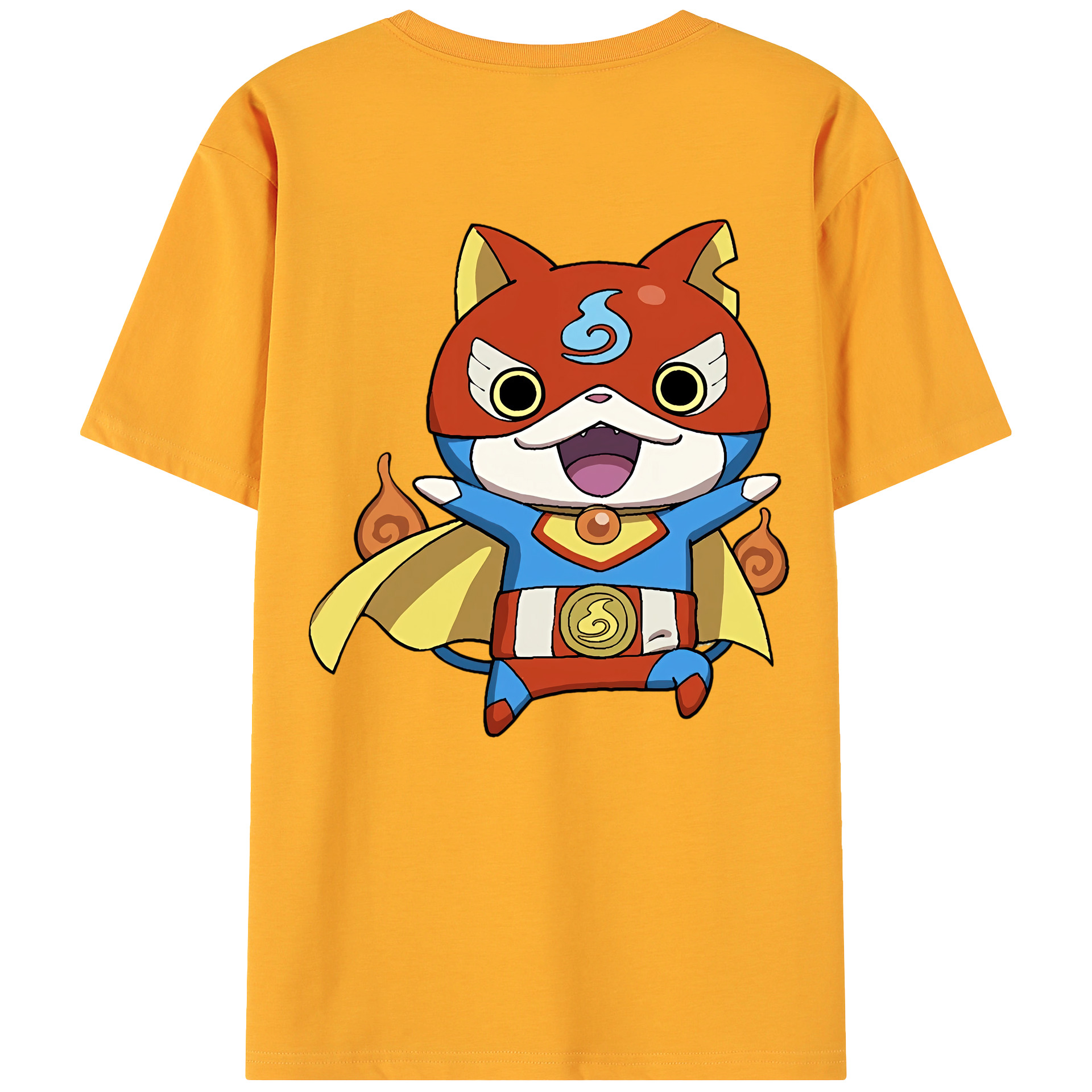 （画像用） 妖怪ウォッチ Yo-kai Watch 綿100％ メンズ半袖Tシャツ（バックプリント） 通気性