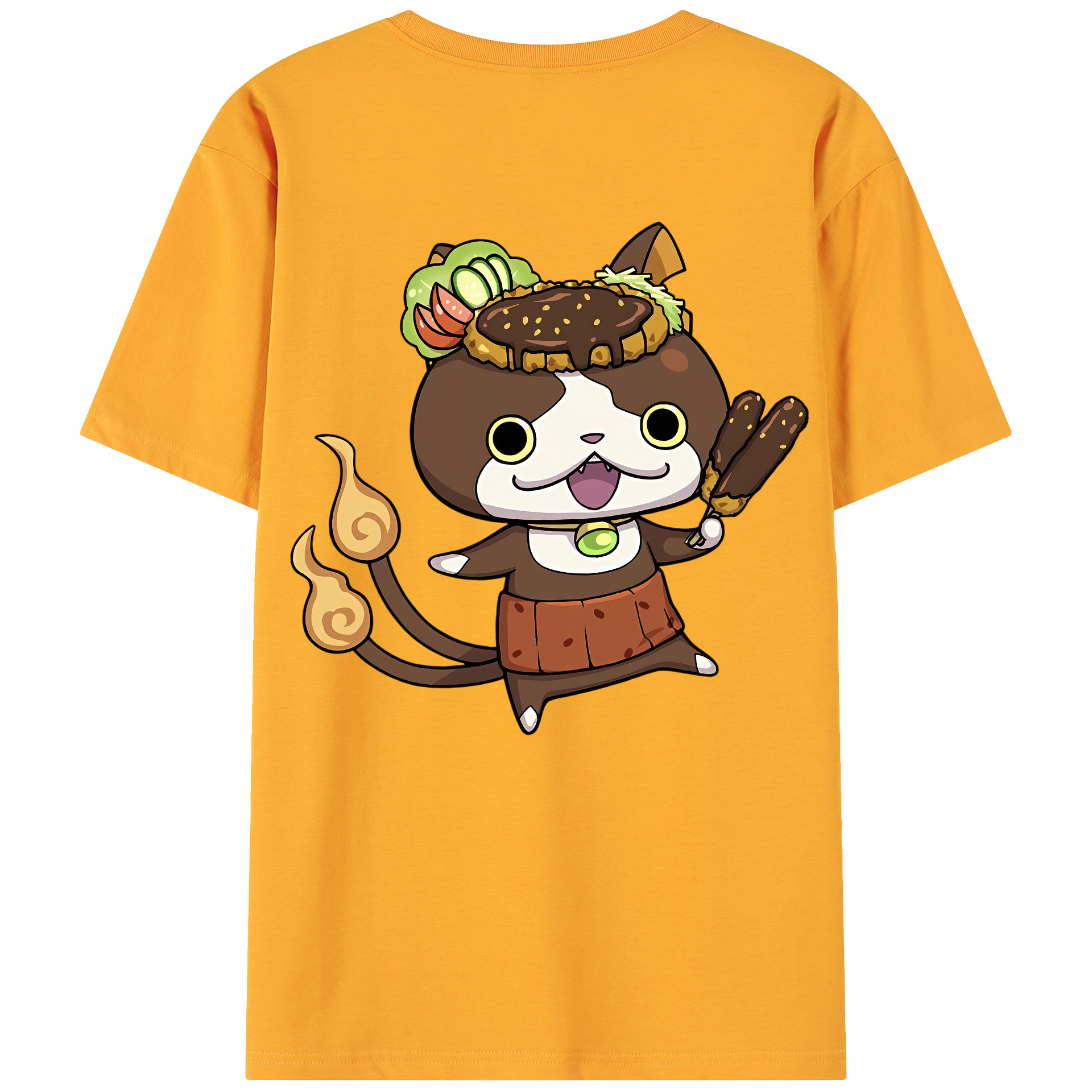 （画像用） 妖怪ウォッチ Yo-kai Watch 綿100％ メンズ半袖Tシャツ（バックプリント） 通気性