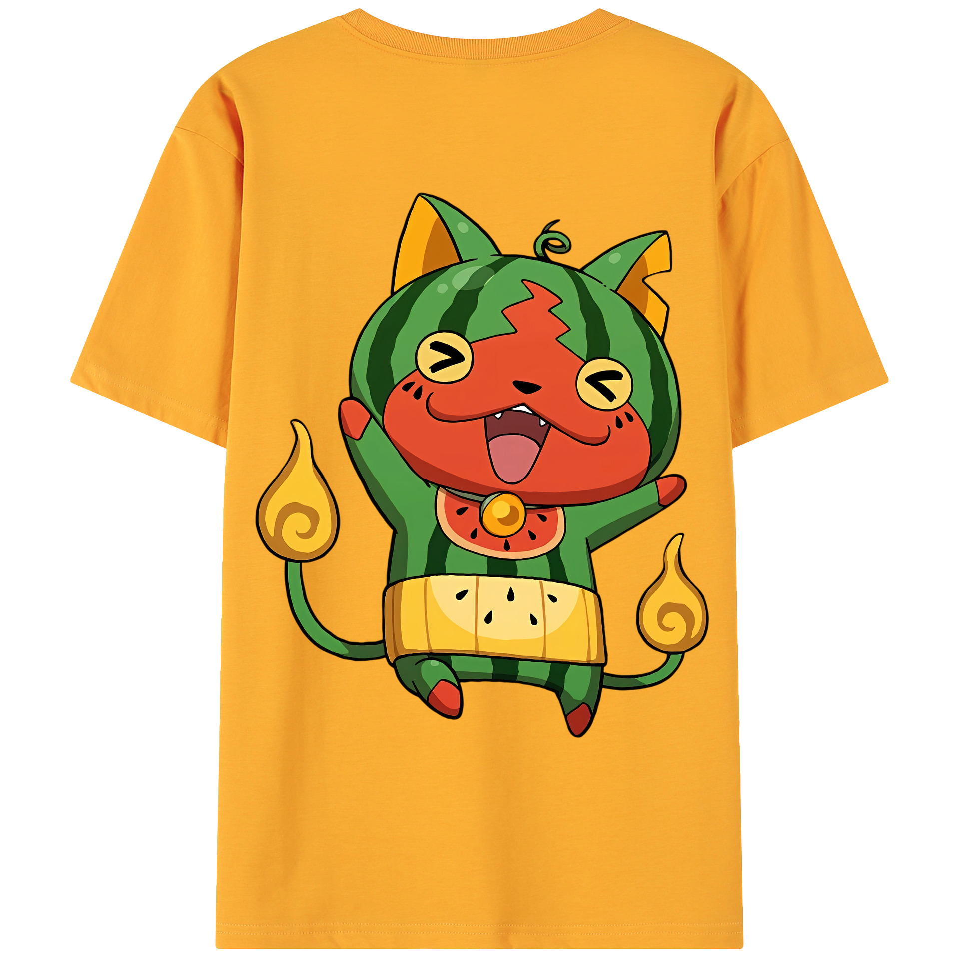 （画像用） 妖怪ウォッチ Yo-kai Watch 綿100％ メンズ半袖Tシャツ（バックプリント） 通気性