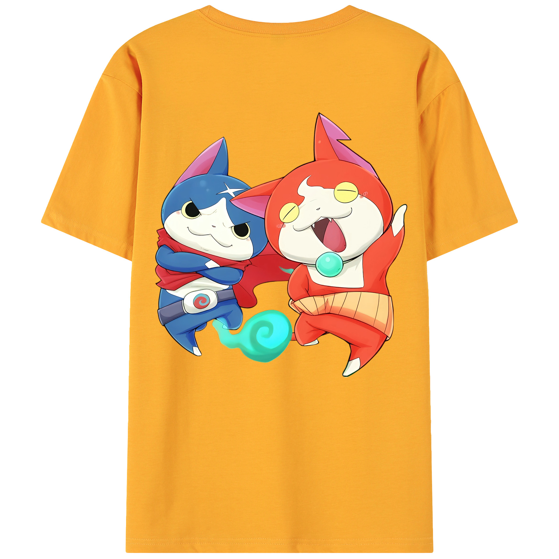 （画像用） 妖怪ウォッチ Yo-kai Watch 綿100％ メンズ半袖Tシャツ（バックプリント） 通気性