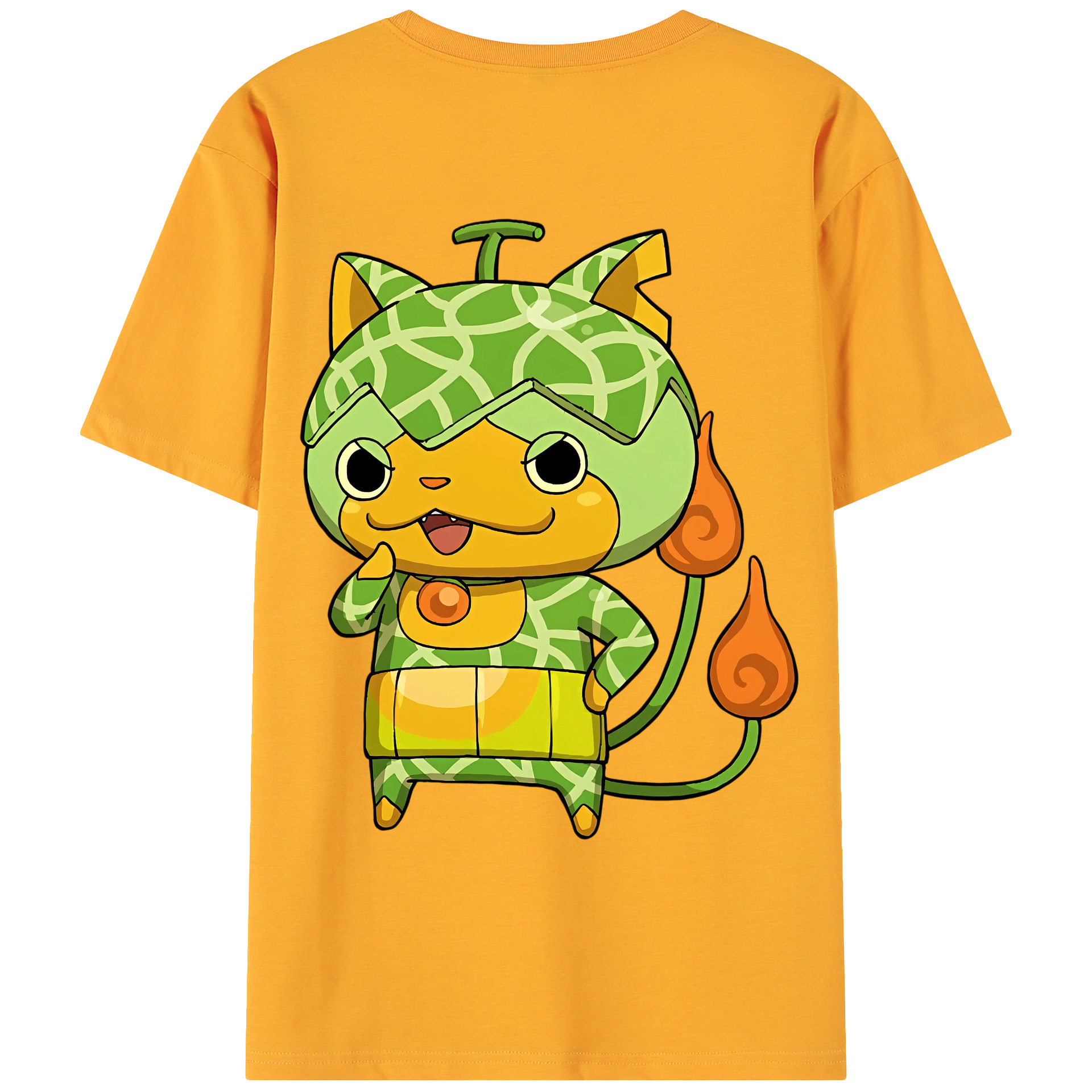（画像用） 妖怪ウォッチ Yo-kai Watch 綿100％ メンズ半袖Tシャツ（バックプリント） 通気性