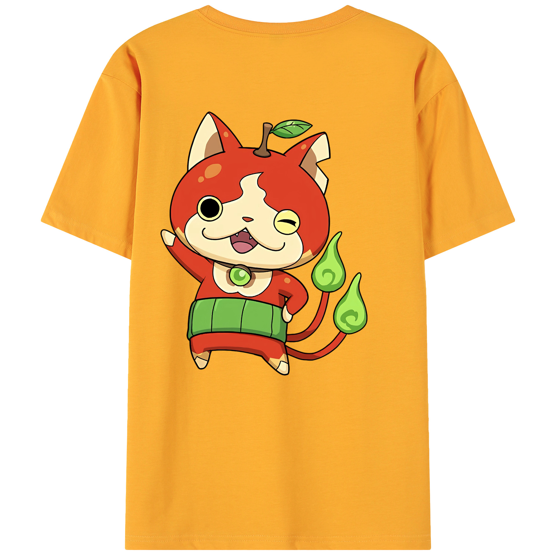 （画像用） 妖怪ウォッチ Yo-kai Watch 綿100％ メンズ半袖Tシャツ（バックプリント） 通気性