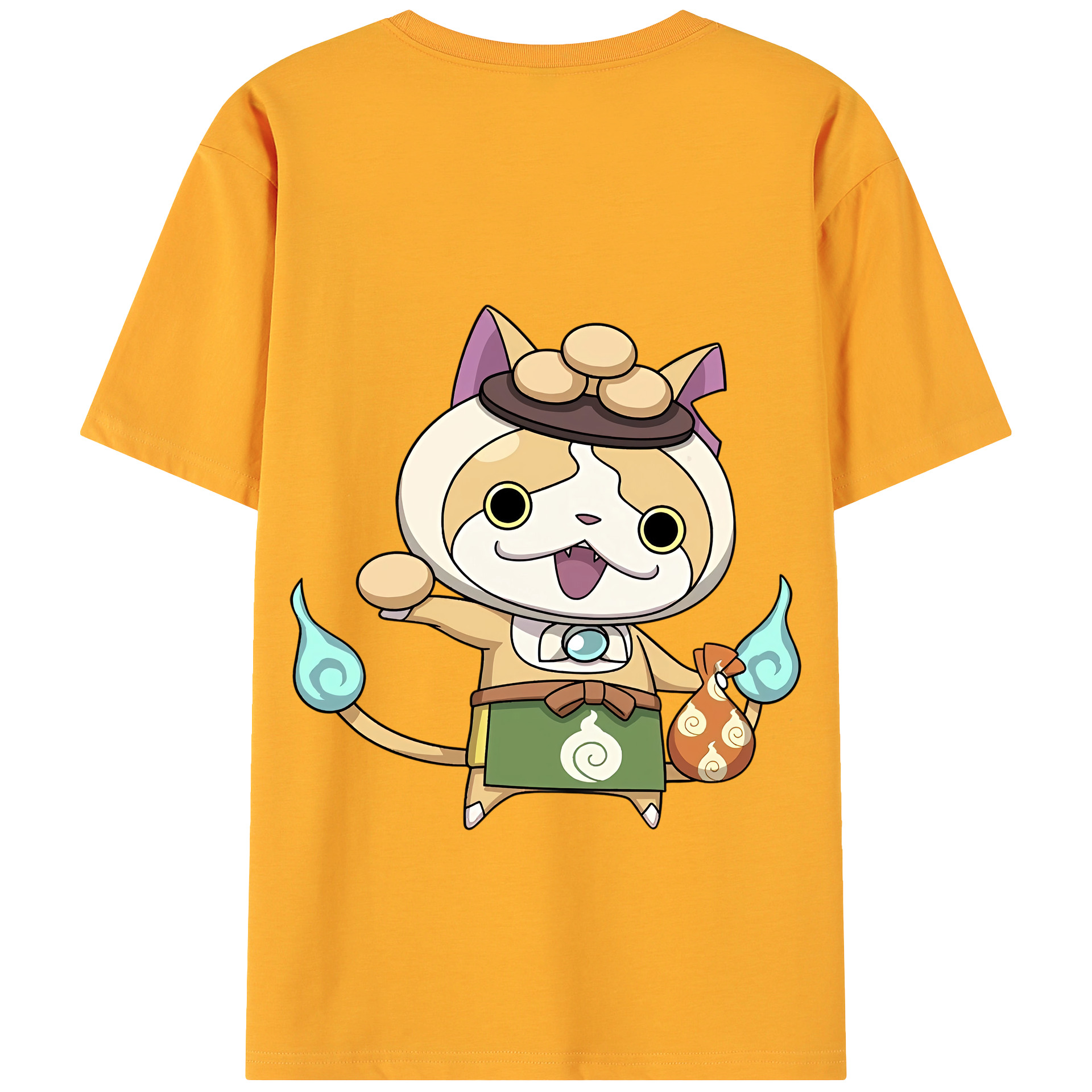 （画像用） 妖怪ウォッチ Yo-kai Watch 綿100％ メンズ半袖Tシャツ（バックプリント） 通気性