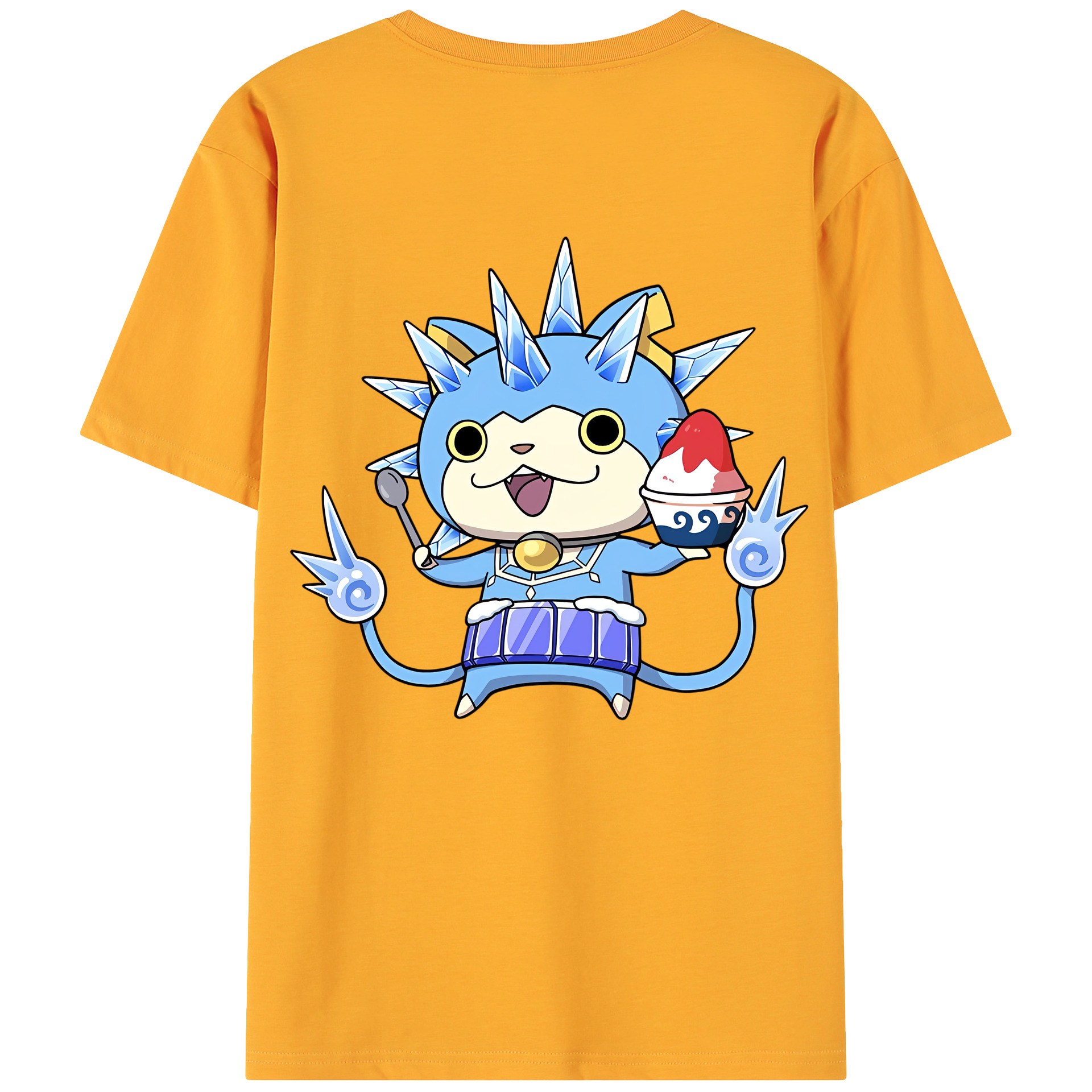 （画像用） 妖怪ウォッチ Yo-kai Watch 綿100％ メンズ半袖Tシャツ（バックプリント） 通気性