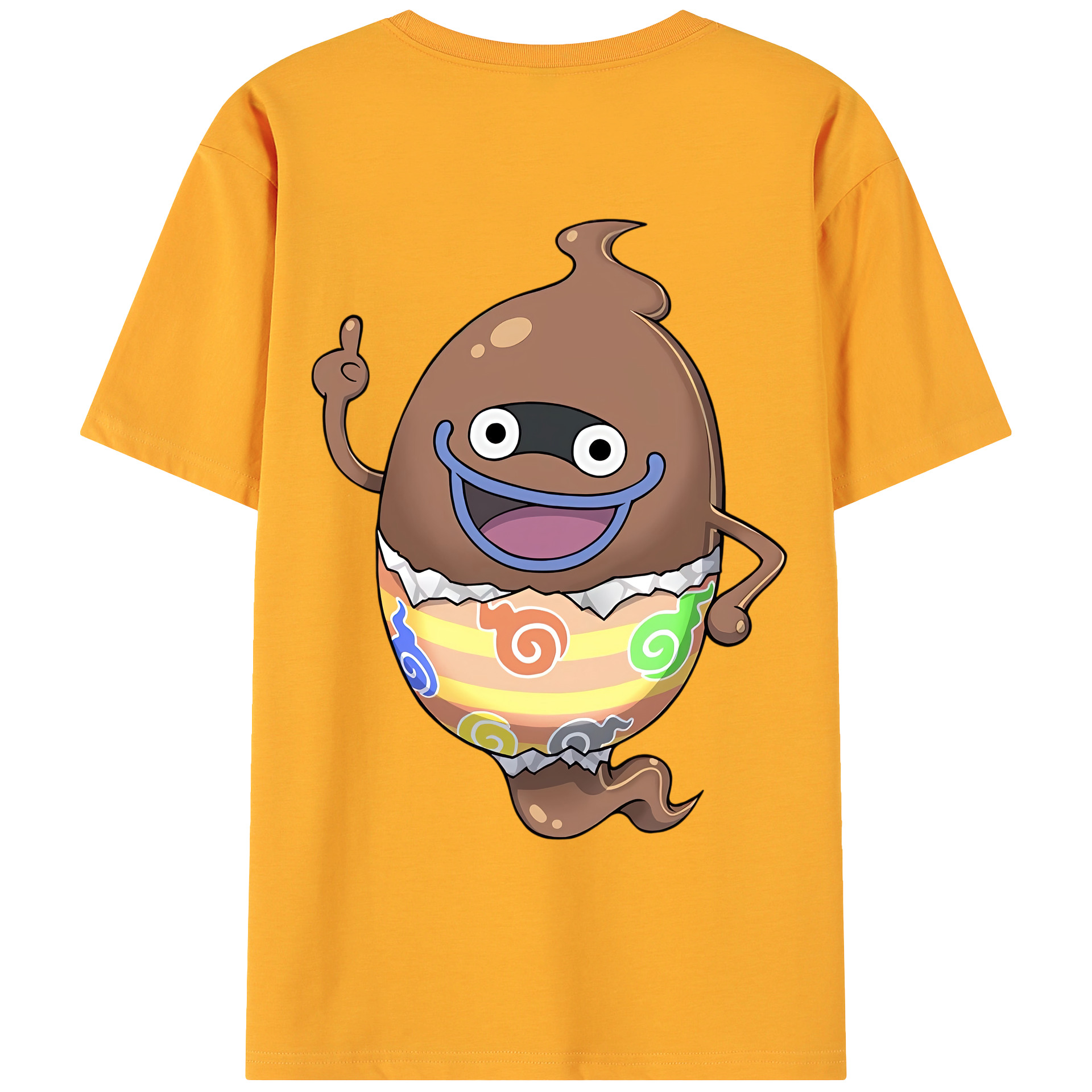 （画像用） 妖怪ウォッチ Yo-kai Watch 綿100％ メンズ半袖Tシャツ（バックプリント） 通気性
