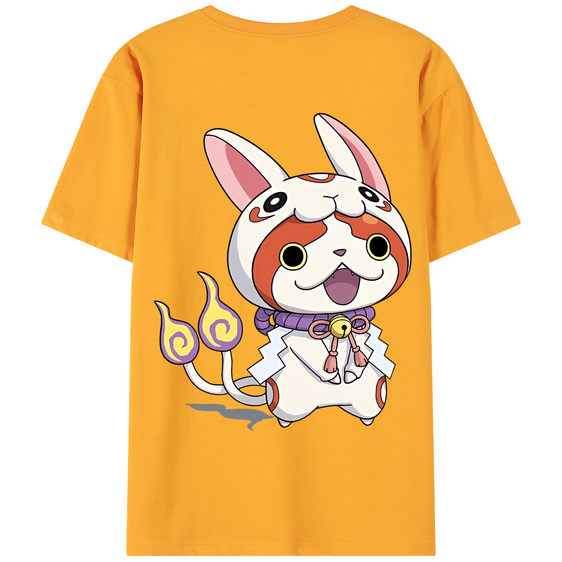 （画像用） 妖怪ウォッチ Yo-kai Watch 綿100％ メンズ半袖Tシャツ（バックプリント） 通気性
