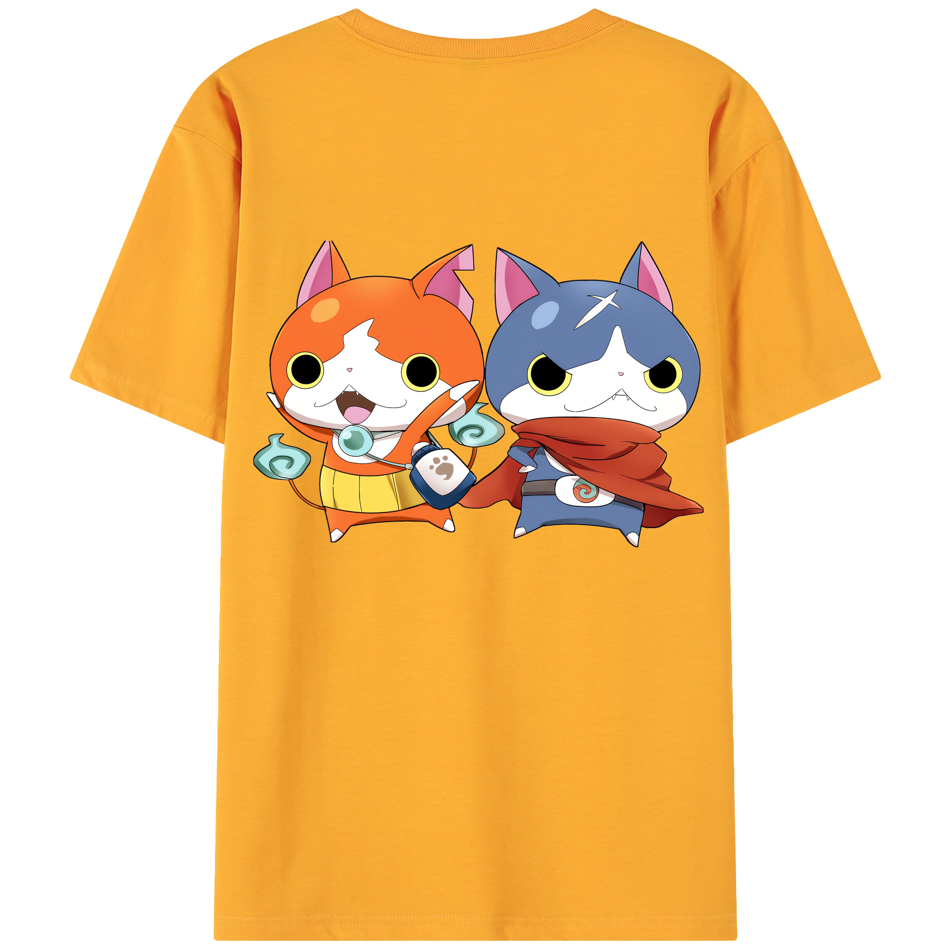 （画像用） 妖怪ウォッチ Yo-kai Watch 綿100％ メンズ半袖Tシャツ（バックプリント） 通気性