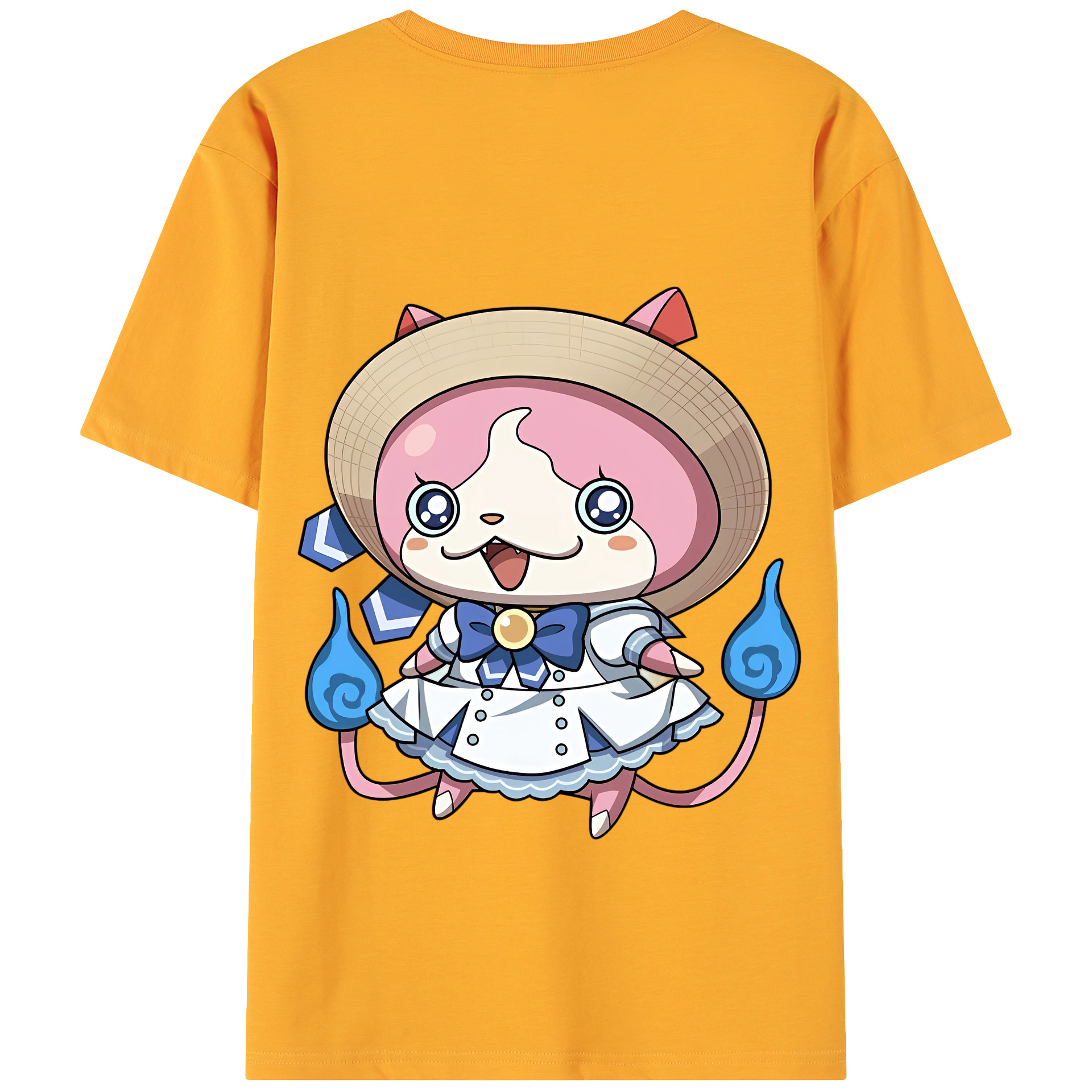 （画像用） 妖怪ウォッチ Yo-kai Watch 綿100％ メンズ半袖Tシャツ（バックプリント） 通気性