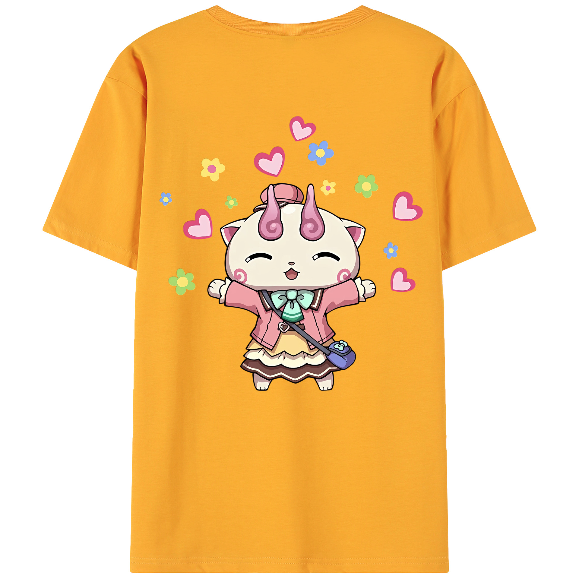 （画像用） 妖怪ウォッチ Yo-kai Watch 綿100％ メンズ半袖Tシャツ（バックプリント） 通気性