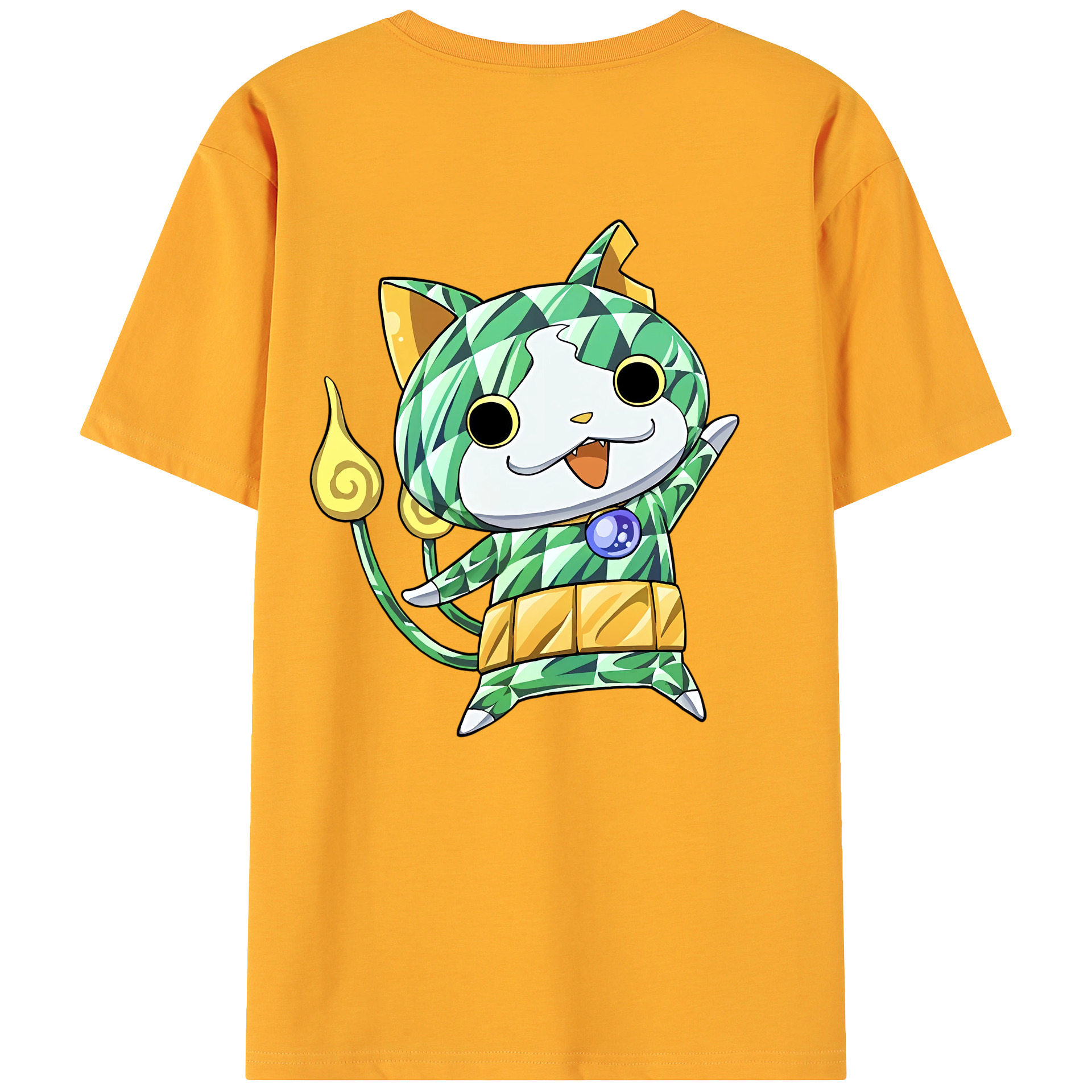 （画像用） 妖怪ウォッチ Yo-kai Watch 綿100％ メンズ半袖Tシャツ（バックプリント） 通気性