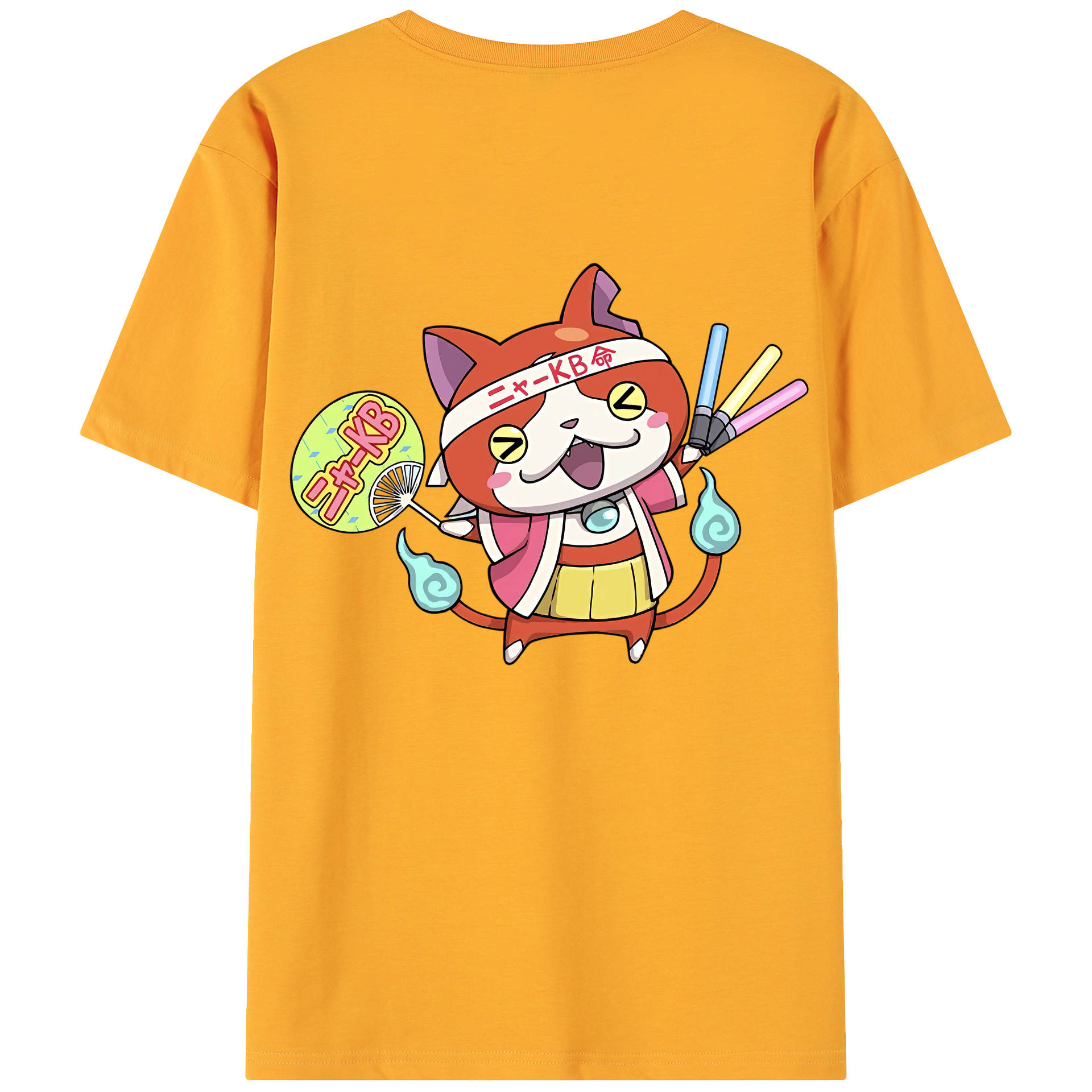 （画像用） 妖怪ウォッチ Yo-kai Watch 綿100％ メンズ半袖Tシャツ（バックプリント） 通気性
