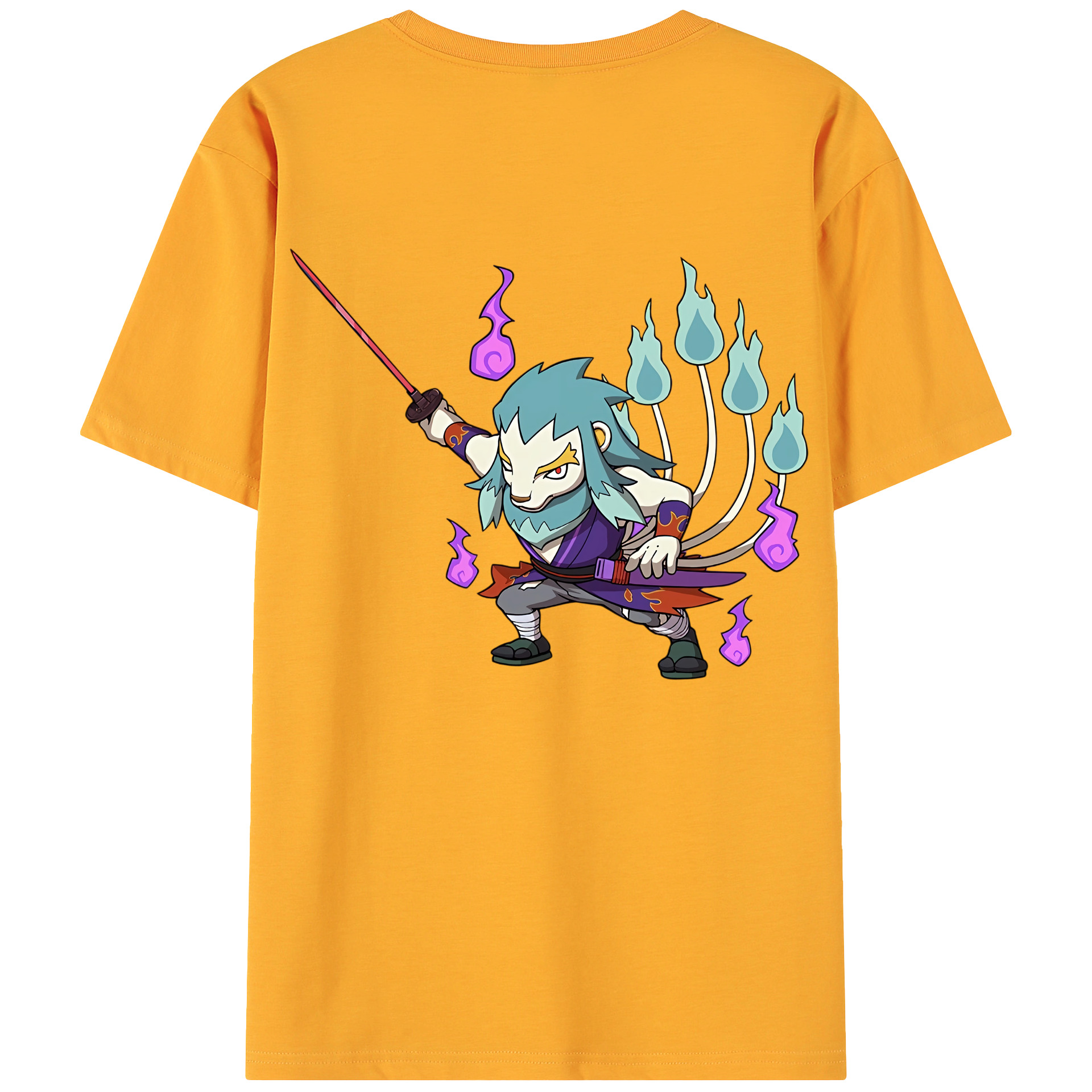 （画像用） 妖怪ウォッチ Yo-kai Watch 綿100％ メンズ半袖Tシャツ（バックプリント） 通気性