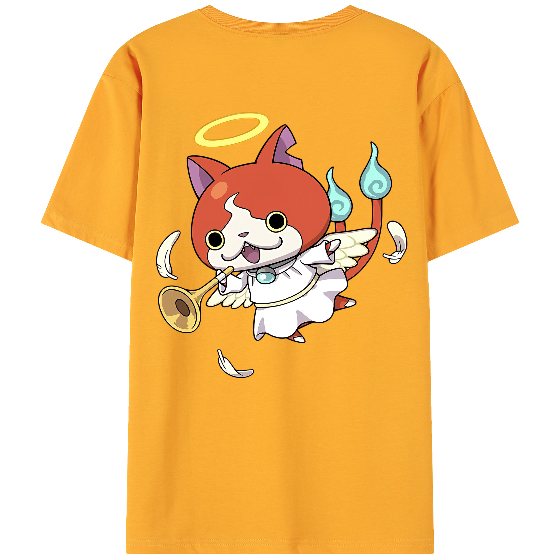 （画像用） 妖怪ウォッチ Yo-kai Watch 綿100％ メンズ半袖Tシャツ（バックプリント） 通気性