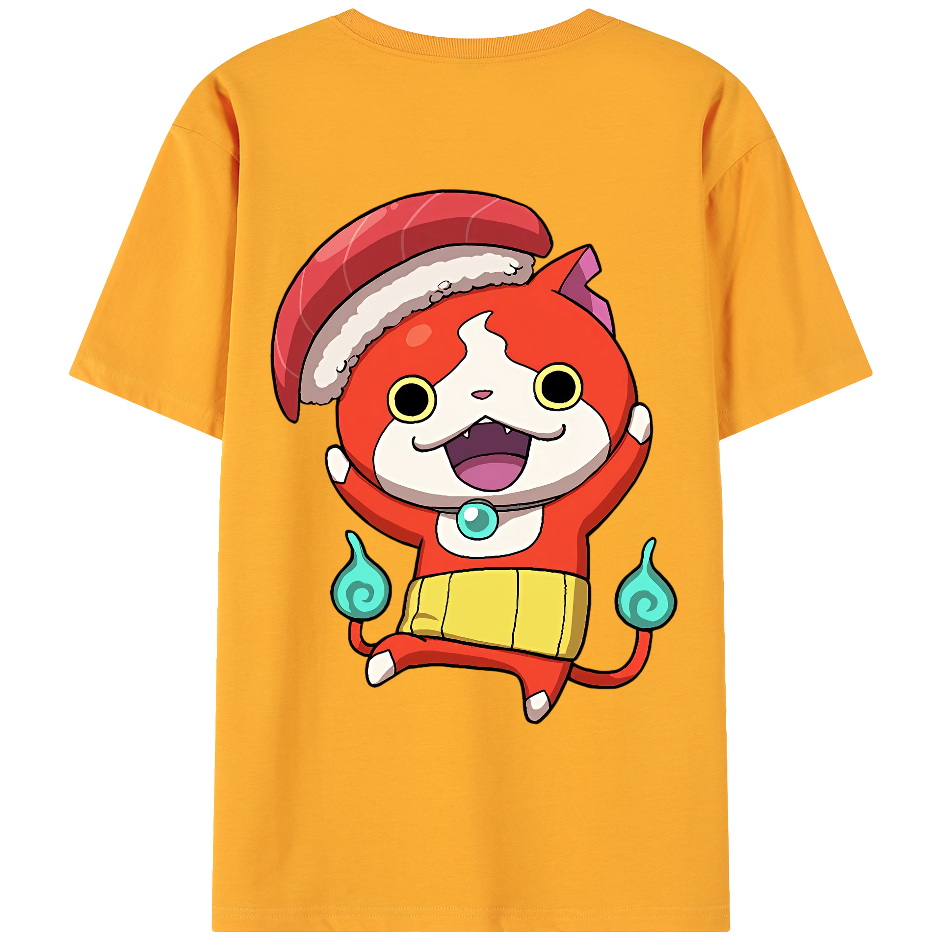（画像用） 妖怪ウォッチ Yo-kai Watch 綿100％ メンズ半袖Tシャツ（バックプリント） 通気性