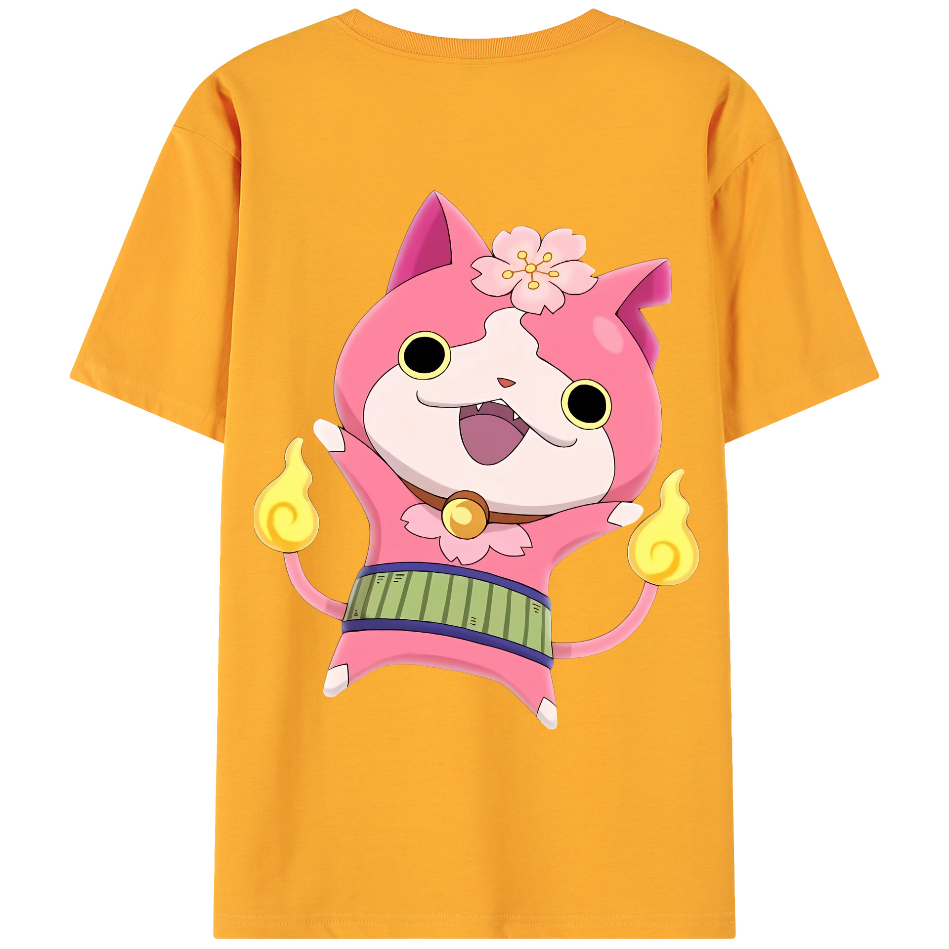 （画像用） 妖怪ウォッチ Yo-kai Watch 綿100％ メンズ半袖Tシャツ（バックプリント） 通気性