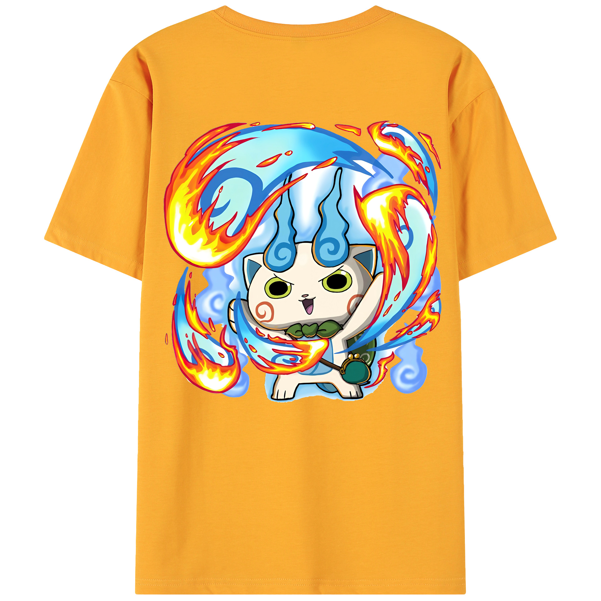 （画像用） 妖怪ウォッチ Yo-kai Watch 綿100％ メンズ半袖Tシャツ（バックプリント） 通気性