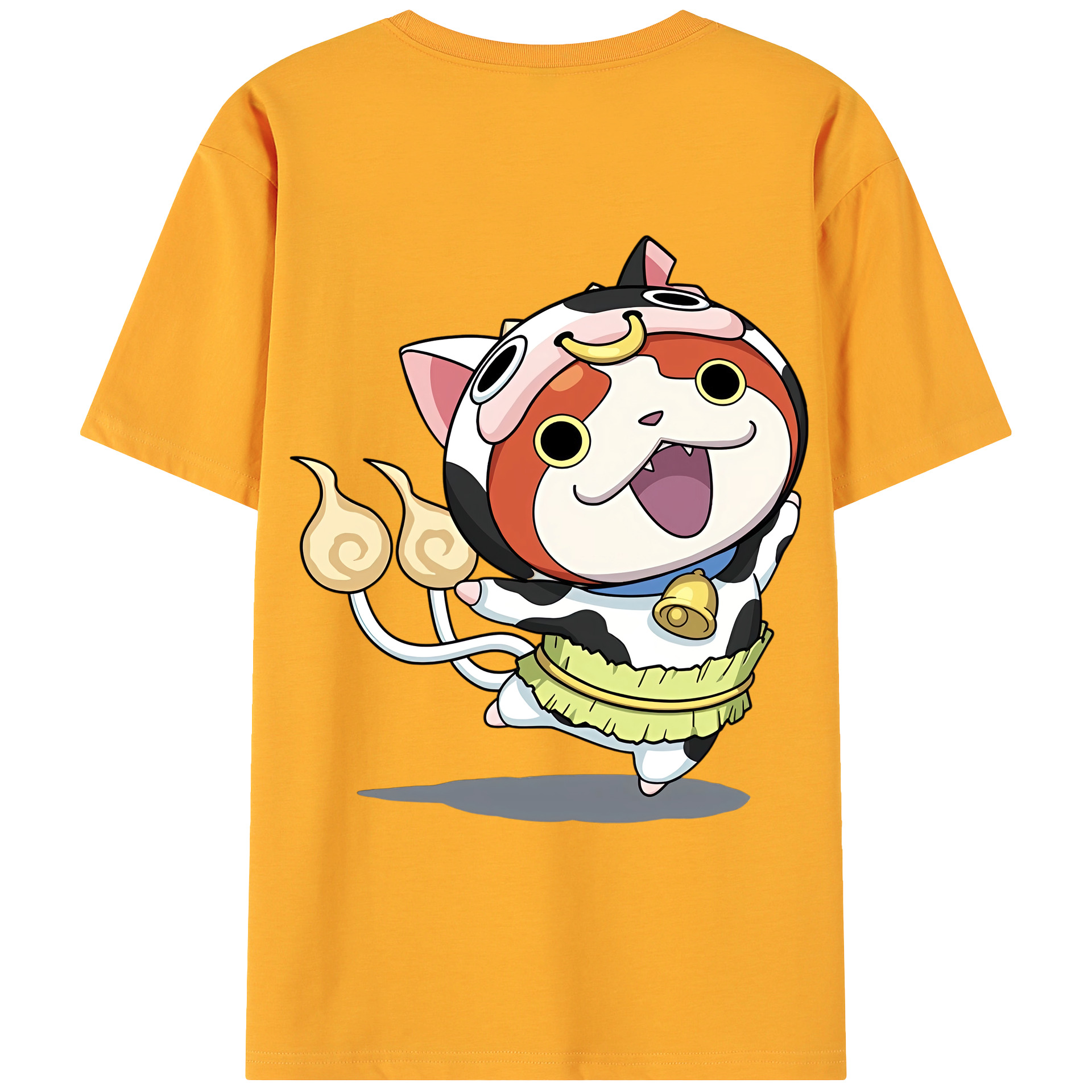 （画像用） 妖怪ウォッチ Yo-kai Watch 綿100％ メンズ半袖Tシャツ（バックプリント） 通気性