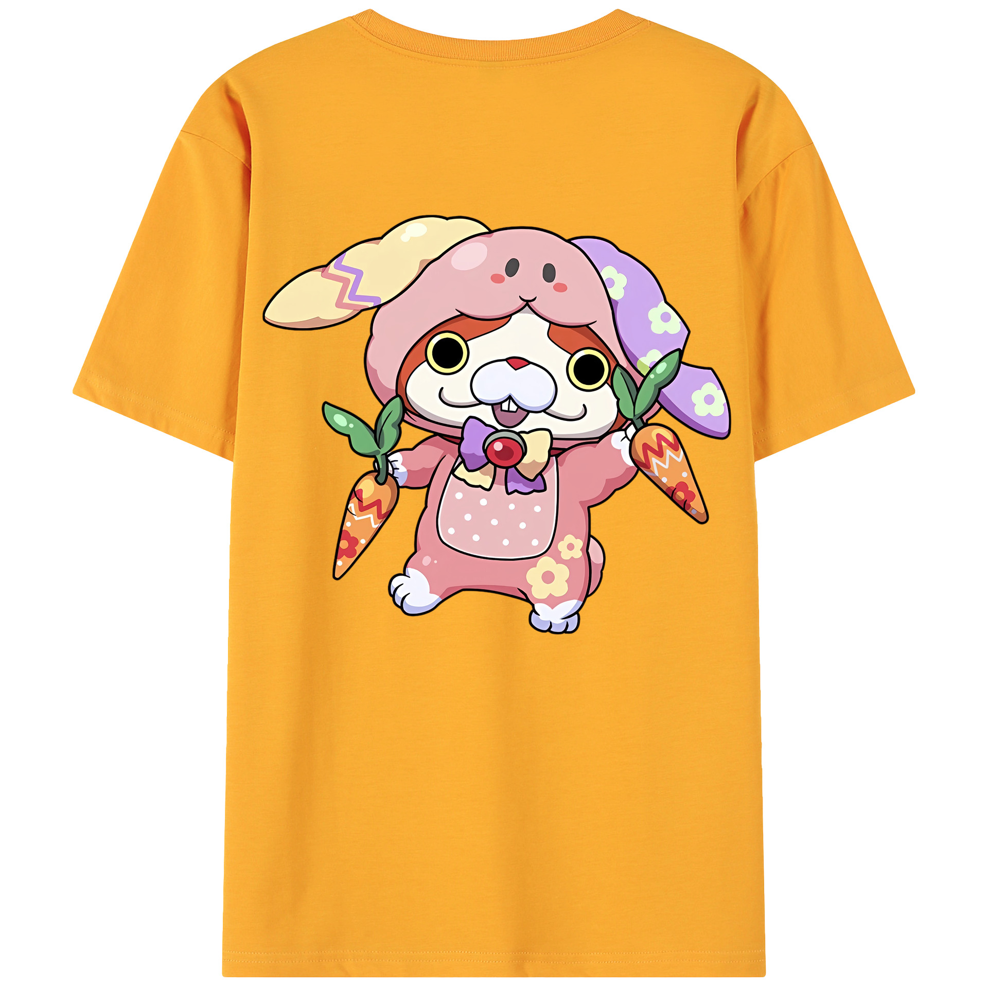 （画像用） 妖怪ウォッチ Yo-kai Watch 綿100％ メンズ半袖Tシャツ（バックプリント） 通気性