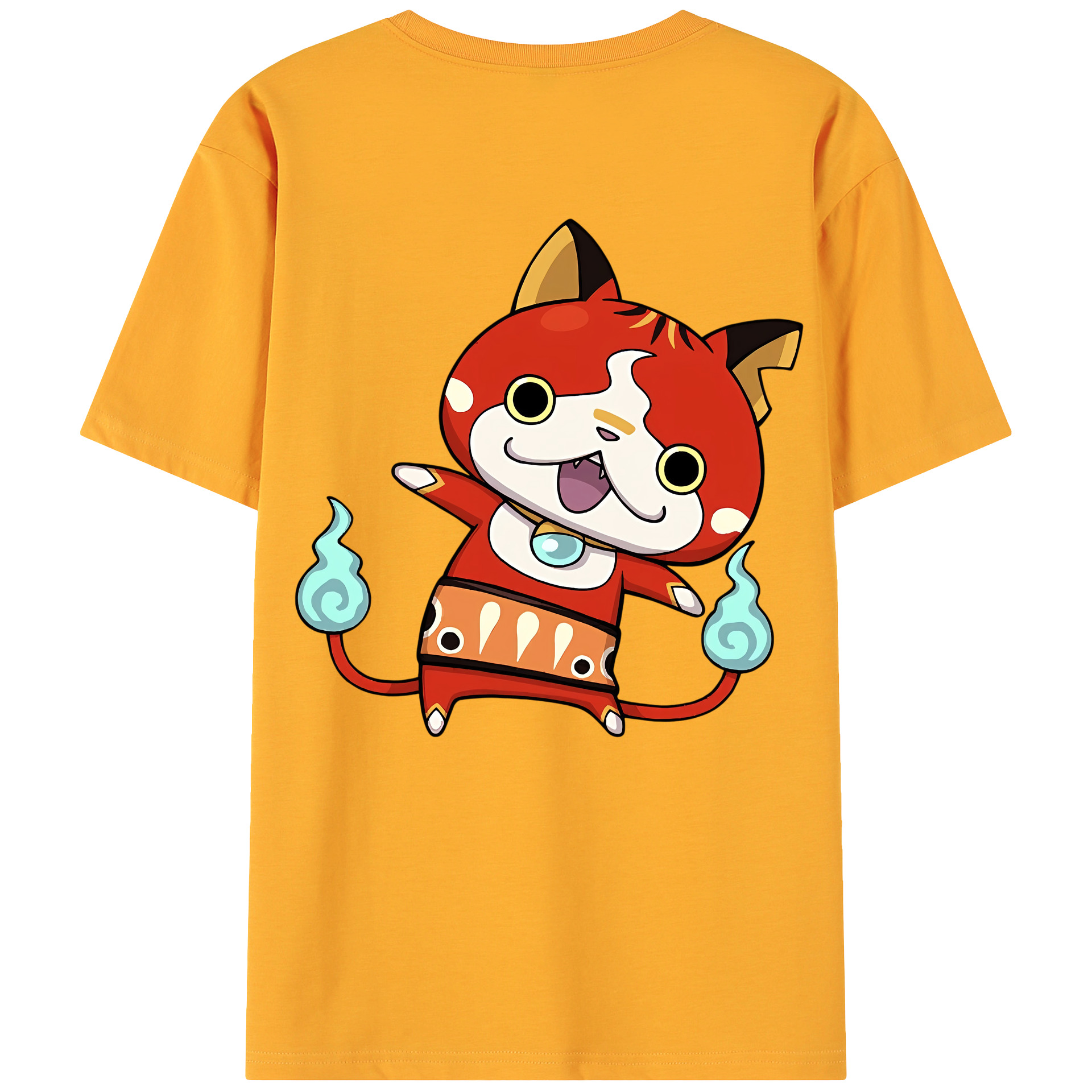 （画像用） 妖怪ウォッチ Yo-kai Watch 綿100％ メンズ半袖Tシャツ（バックプリント） 通気性