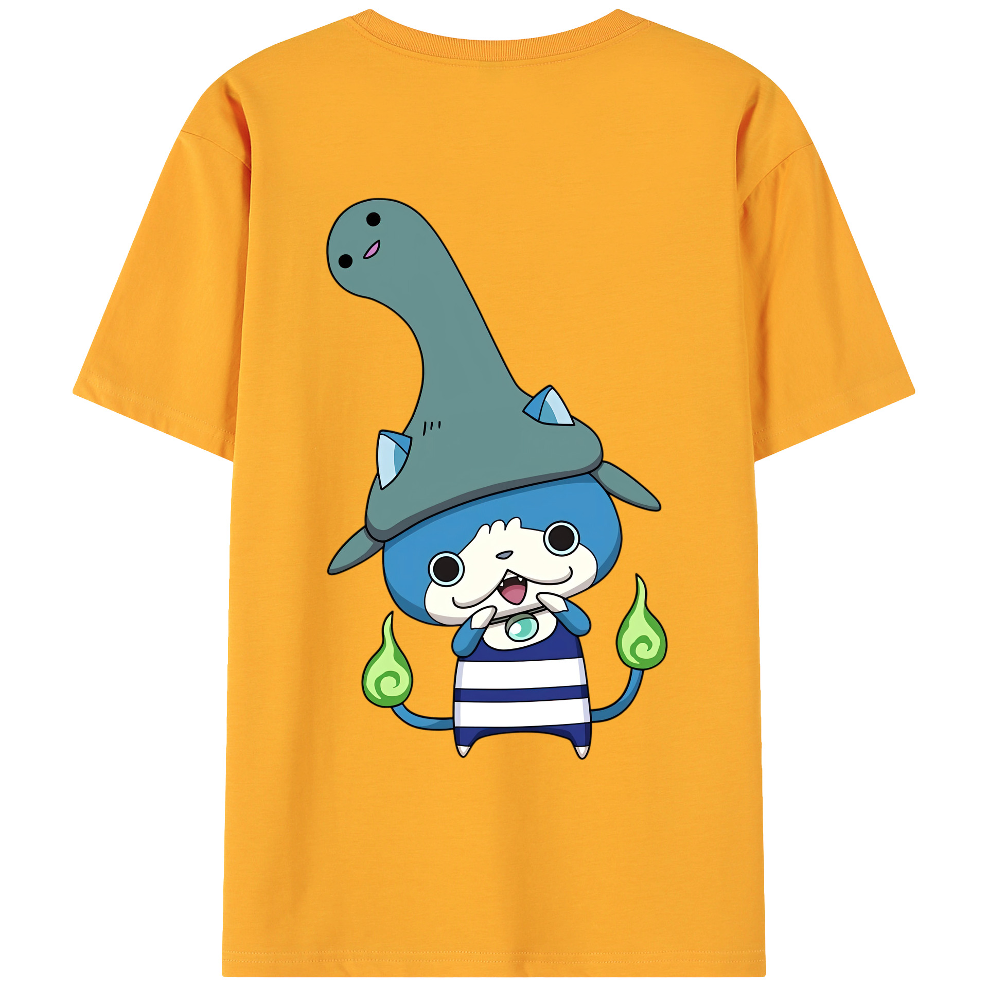 （画像用） 妖怪ウォッチ Yo-kai Watch 綿100％ メンズ半袖Tシャツ（バックプリント） 通気性