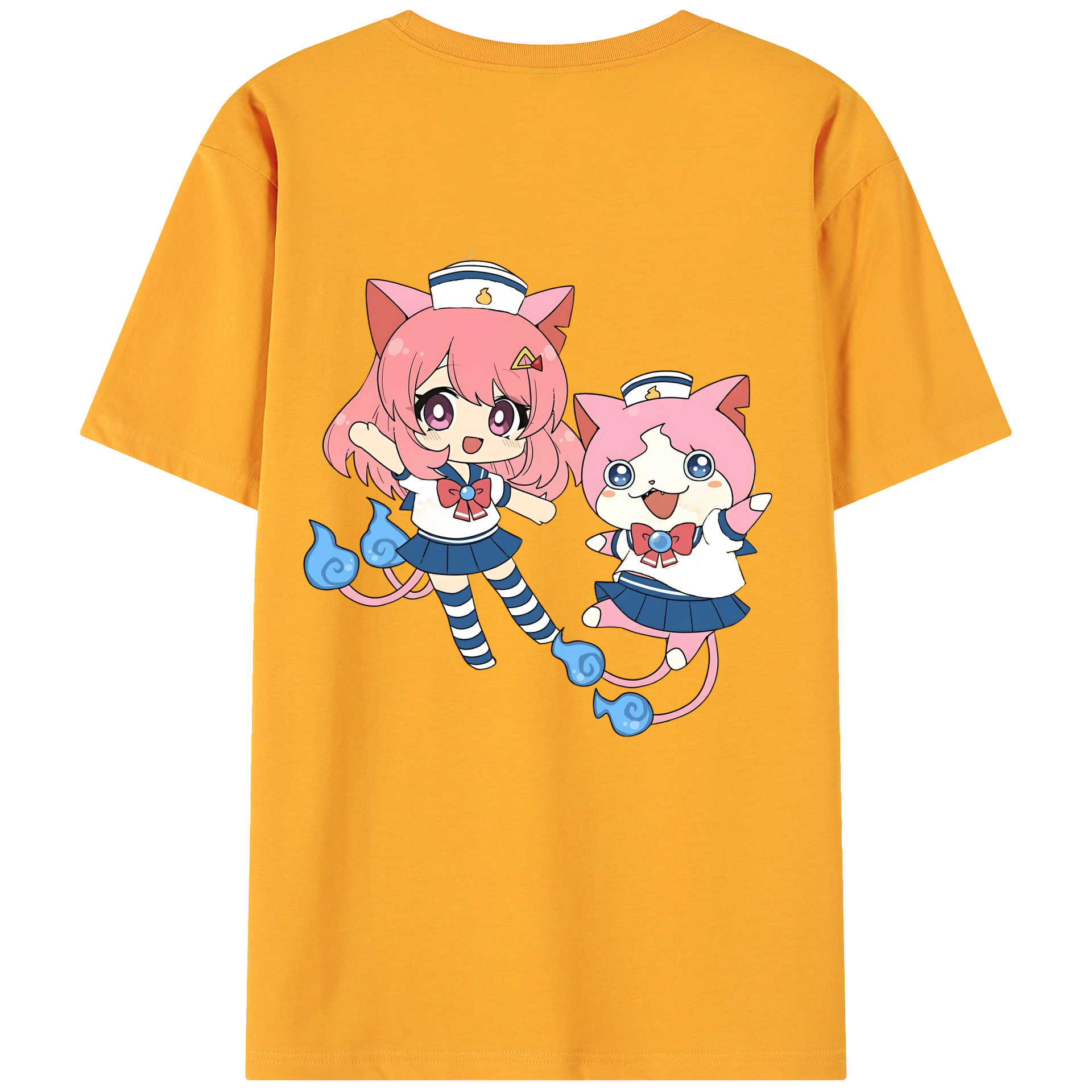 （画像用） 妖怪ウォッチ Yo-kai Watch 綿100％ メンズ半袖Tシャツ（バックプリント） 通気性