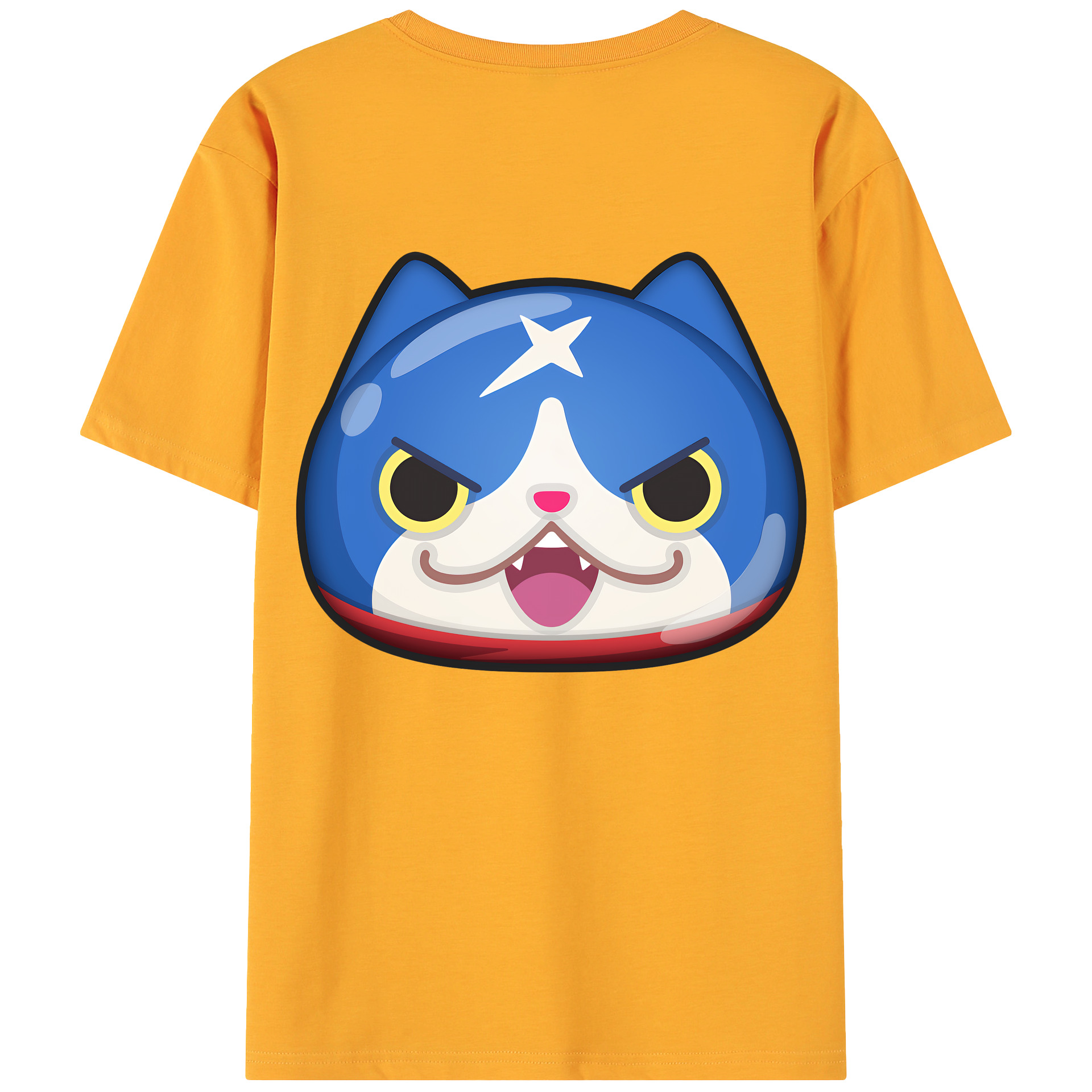 （画像用） 妖怪ウォッチ Yo-kai Watch 綿100％ メンズ半袖Tシャツ（バックプリント） 通気性